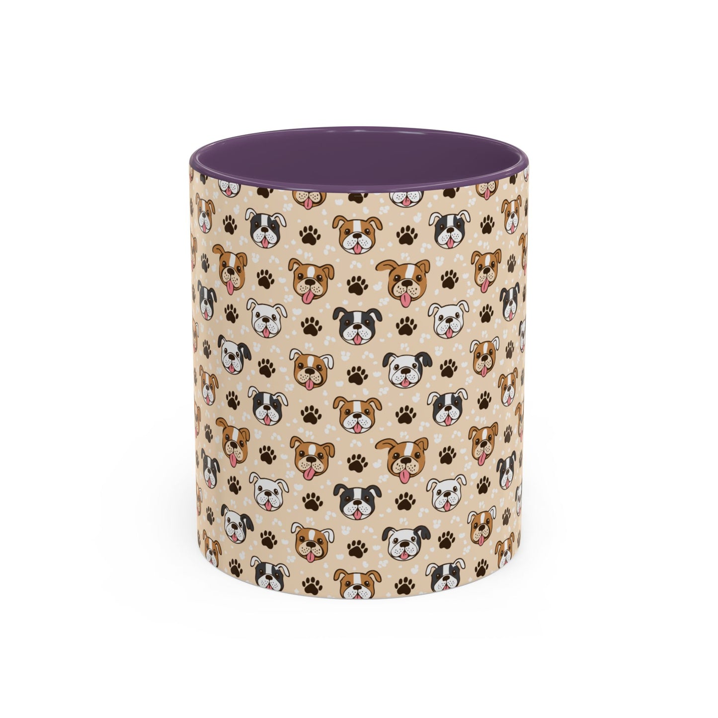 Coffee Mug, English Bulldog and Paw Print Print, Dog Lover Gift, Animal Lover, Pet Owner, Cute Mug, Ceramic Cup