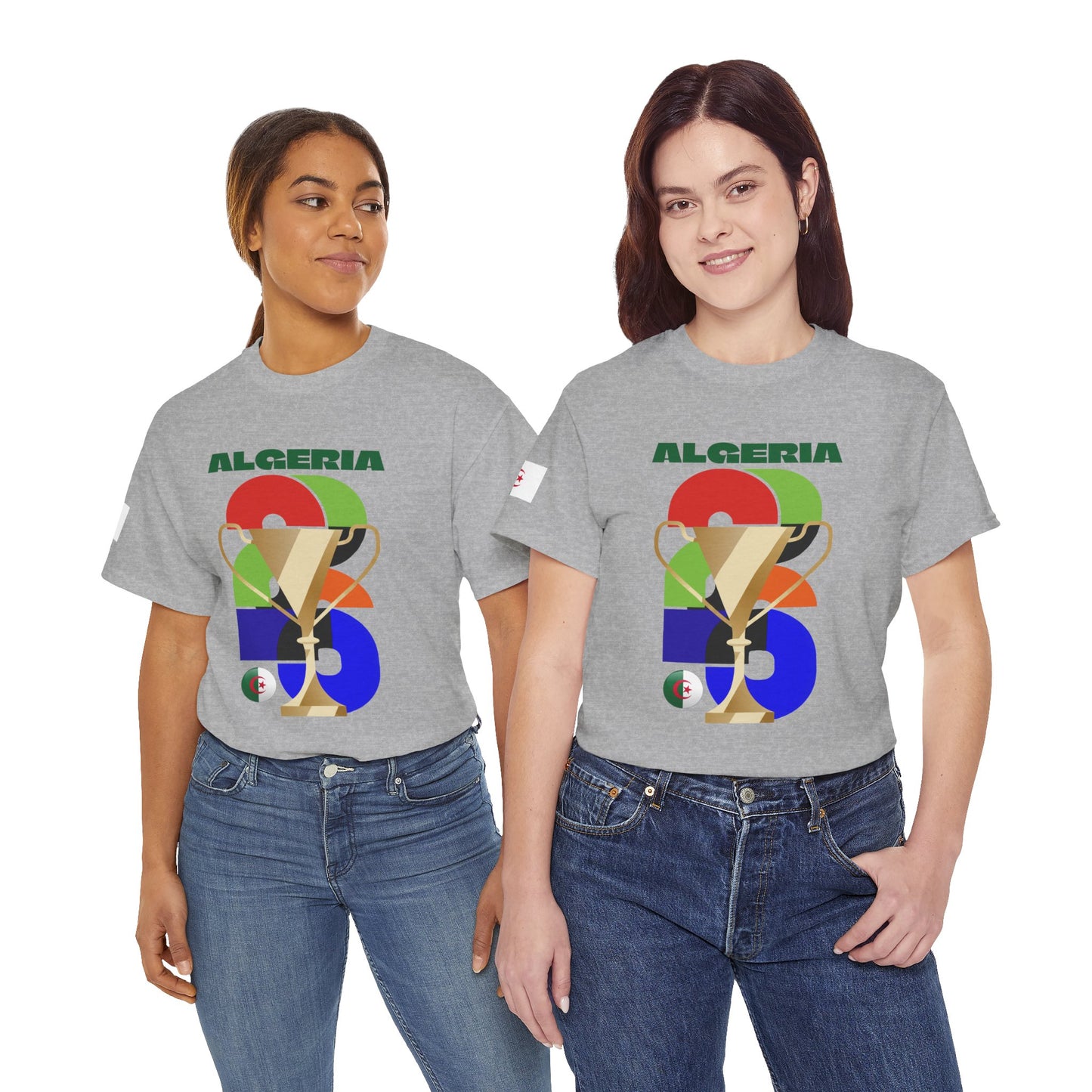 Algeria Football T-Shirt - Unisex Algeria Soccer Fan Tee with Flag (2026)