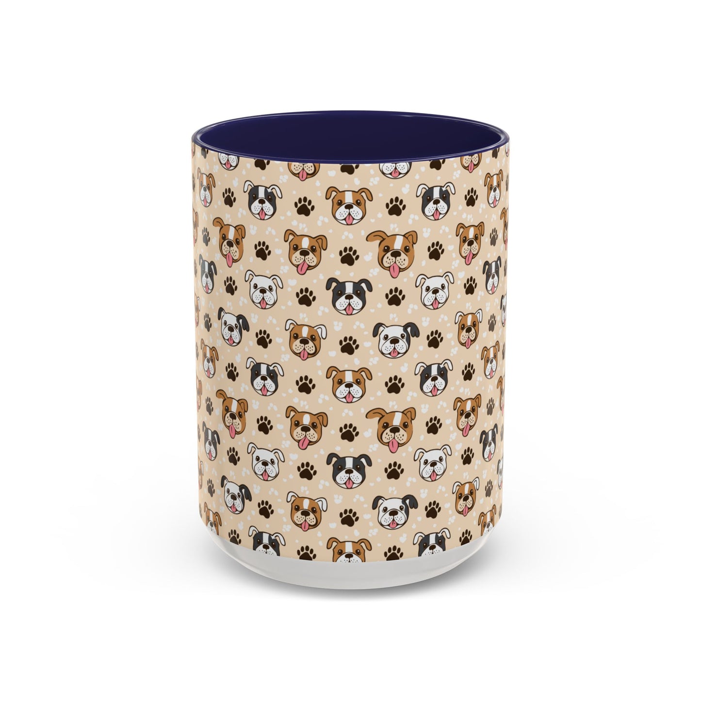 Coffee Mug, English Bulldog and Paw Print Print, Dog Lover Gift, Animal Lover, Pet Owner, Cute Mug, Ceramic Cup