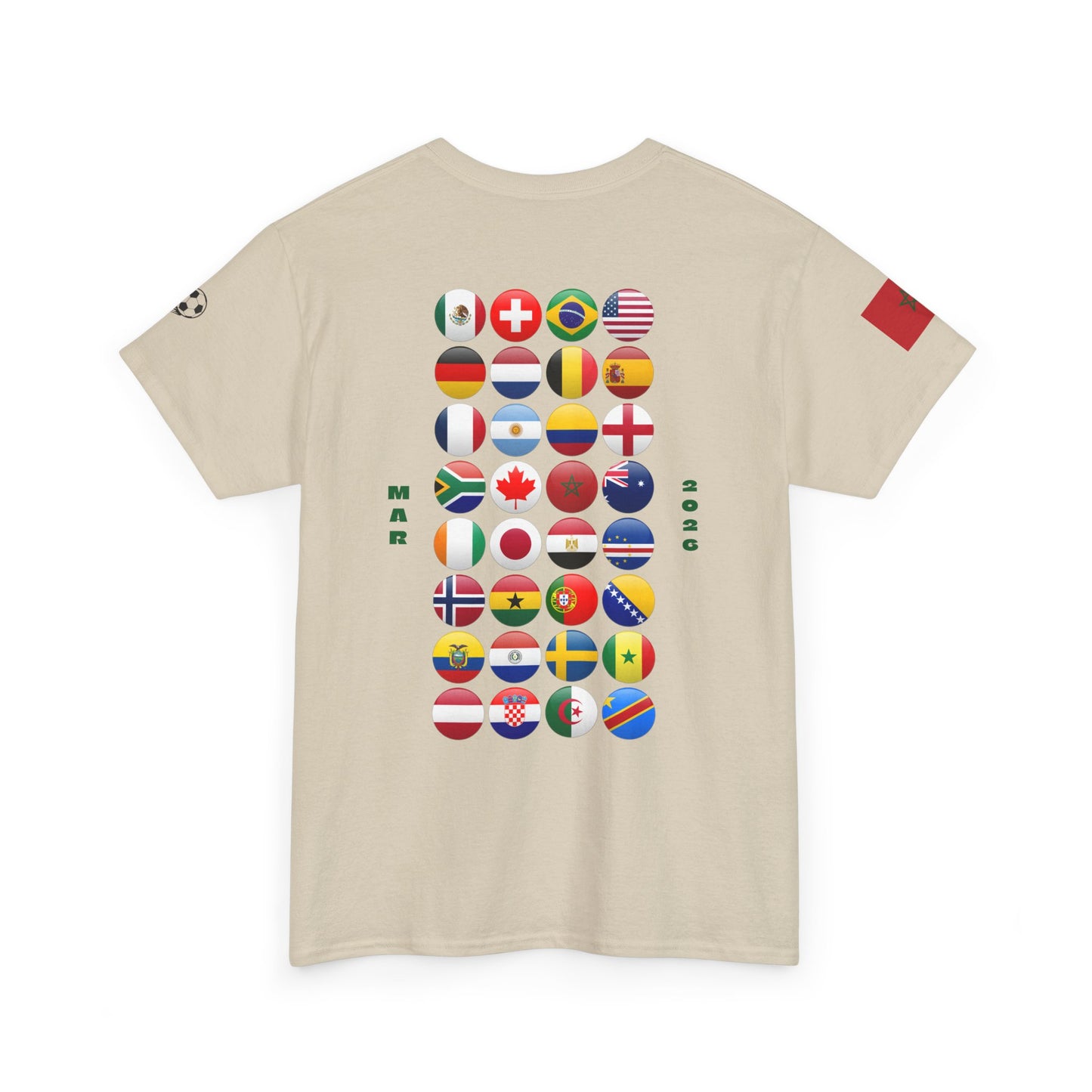 Morocco Football T-Shirt - Unisex Morocco Soccer Fan Tee with Flag (2026)