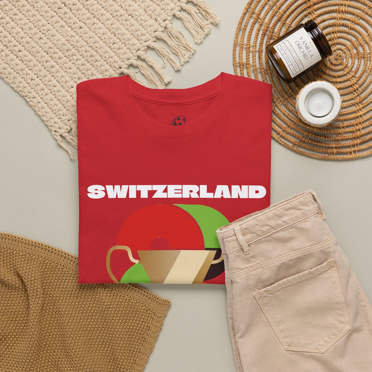 Switzerland Football T-Shirt - Unisex Switzerland Soccer Fan Tee with Flag (2026)