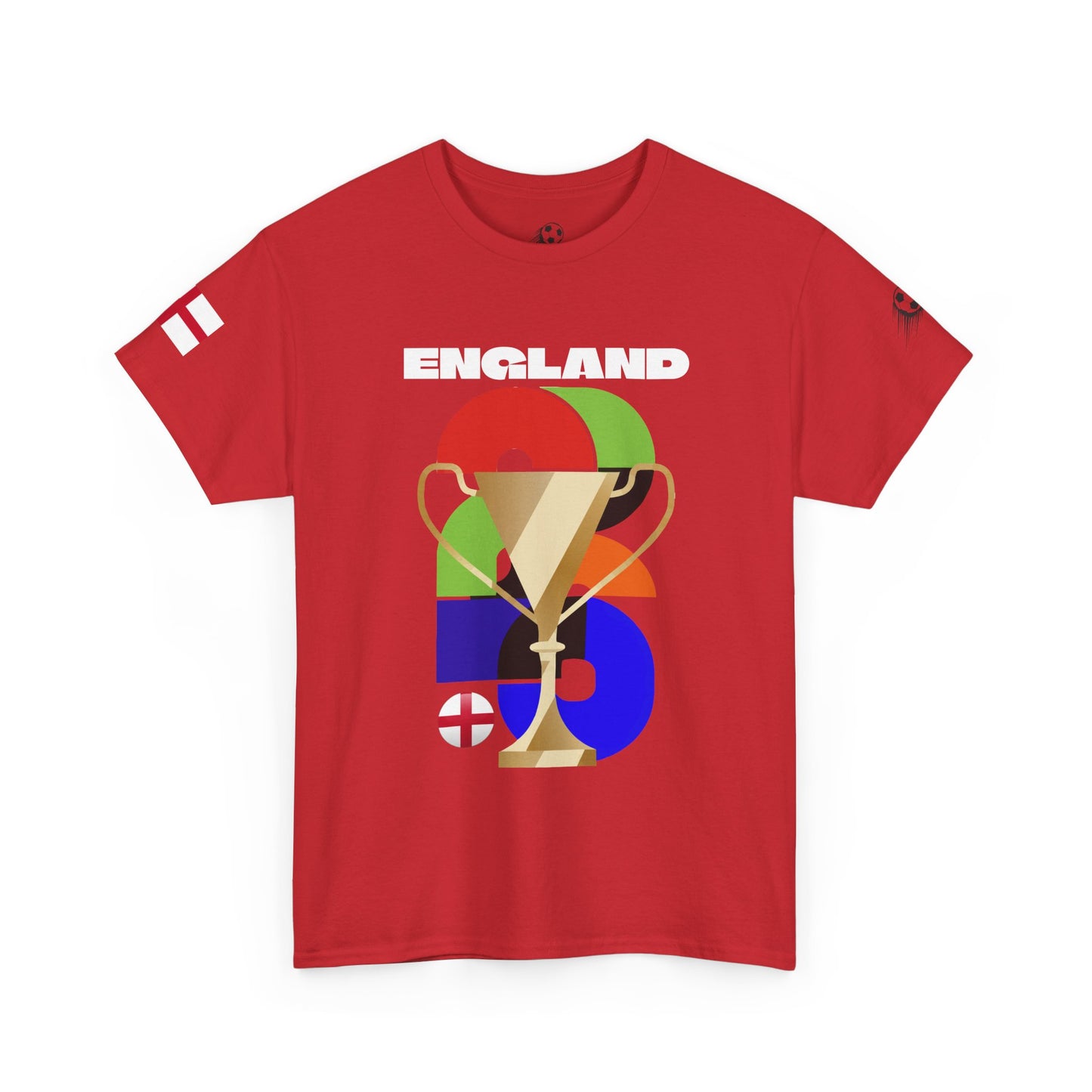 England Football T-Shirt - Unisex England Soccer Fan Tee with Flag (2026)