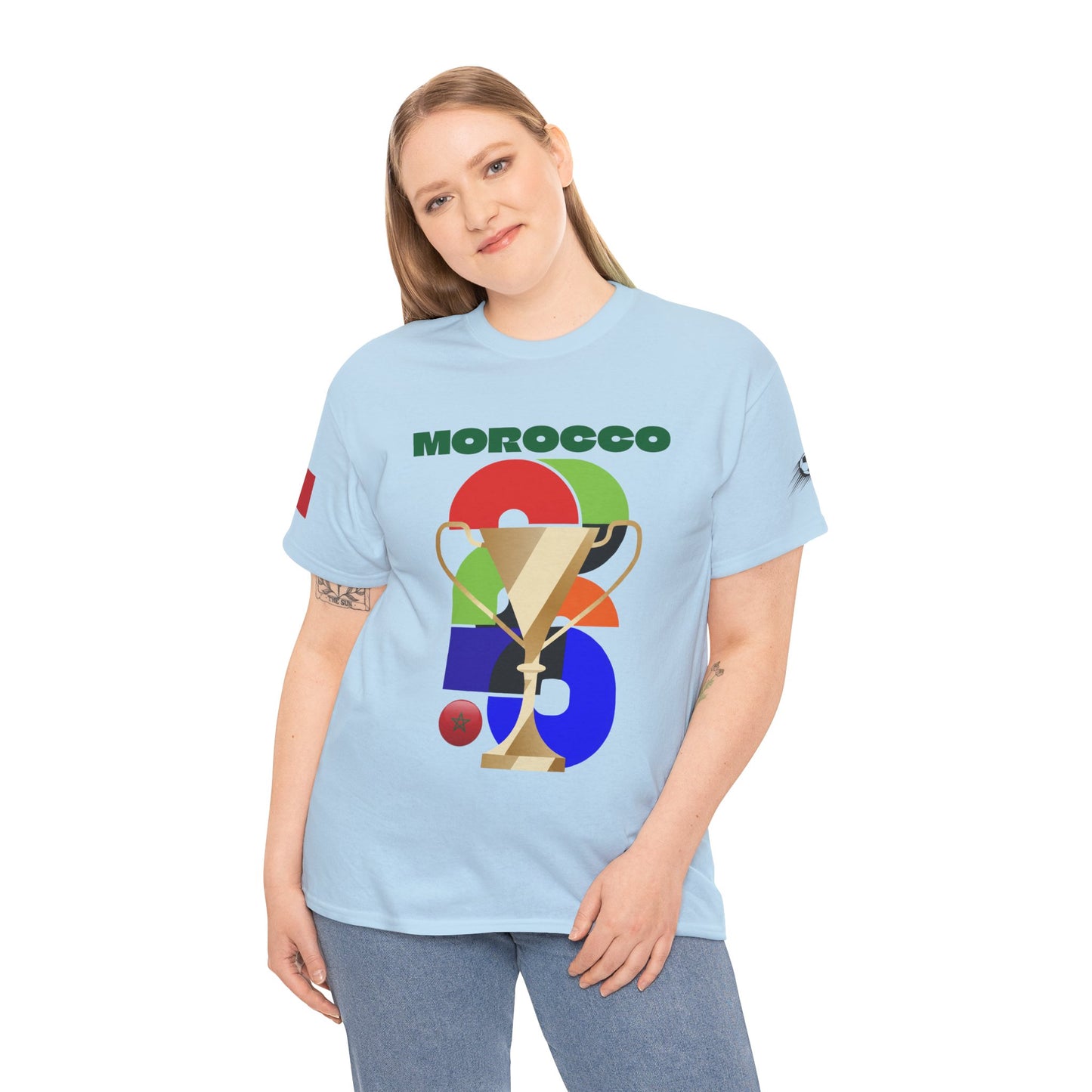 Morocco Football T-Shirt - Unisex Morocco Soccer Fan Tee with Flag (2026)