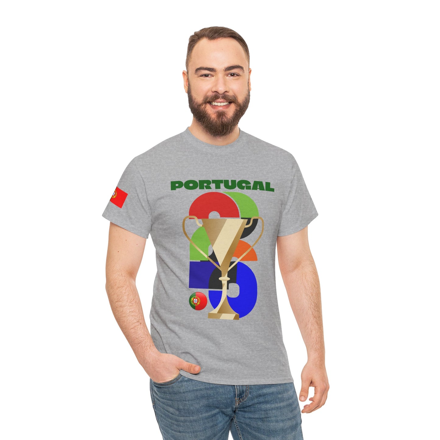 Portugal Football T-Shirt - Unisex Portugal Soccer Fan Tee with Flag (2026)