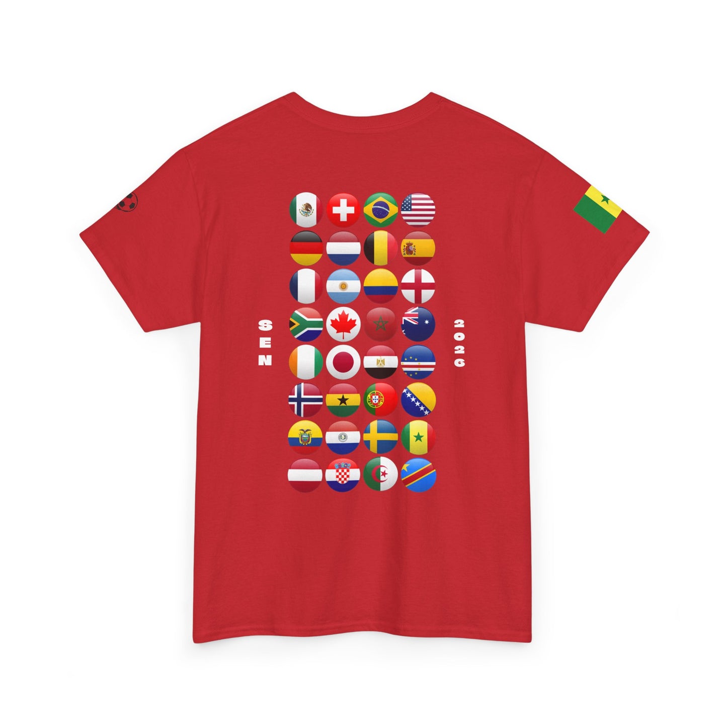 Senegal Football T-Shirt - Unisex Senegal Soccer Fan Tee with Flag (2026)