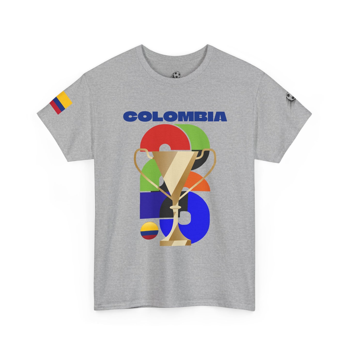Colombia Football T-Shirt - Unisex Colombia Soccer Fan Tee with Flag (2026)