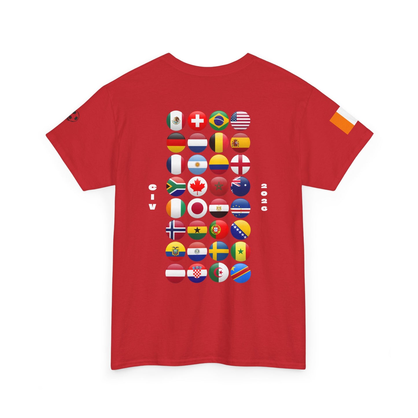 Ivory Coast Football T-Shirt - Unisex Ivory Coast Soccer Fan Tee with Flag (2026)