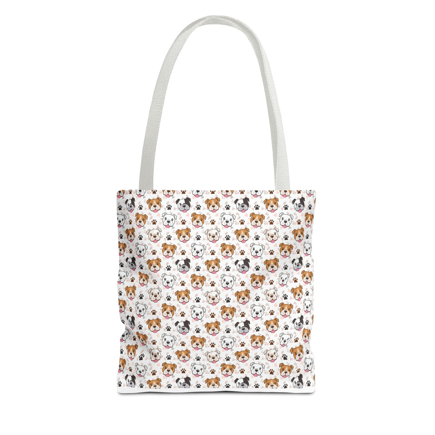 English Bulldog Tote Bag, Bulldog Lover Gift, Paw Print Design, Pet Owner Gift, Shopping Bag, Bulldog Mom/Dad Gift