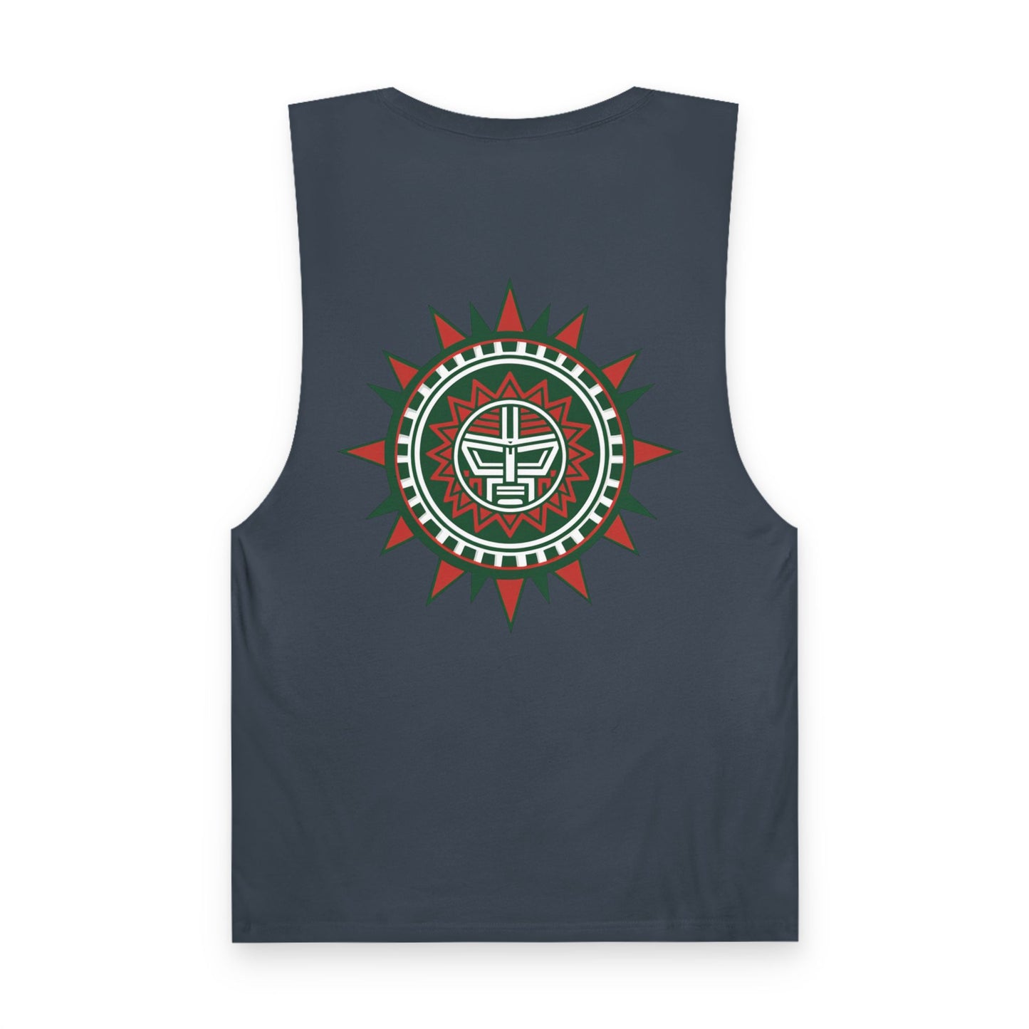 Mexico Flag Tank Top — Retro Mexico Text & Aztec Sun Back Graphic