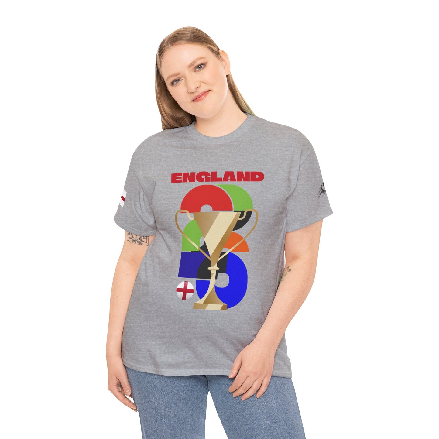 England Football T-Shirt - Unisex England Soccer Fan Tee with Flag (2026)