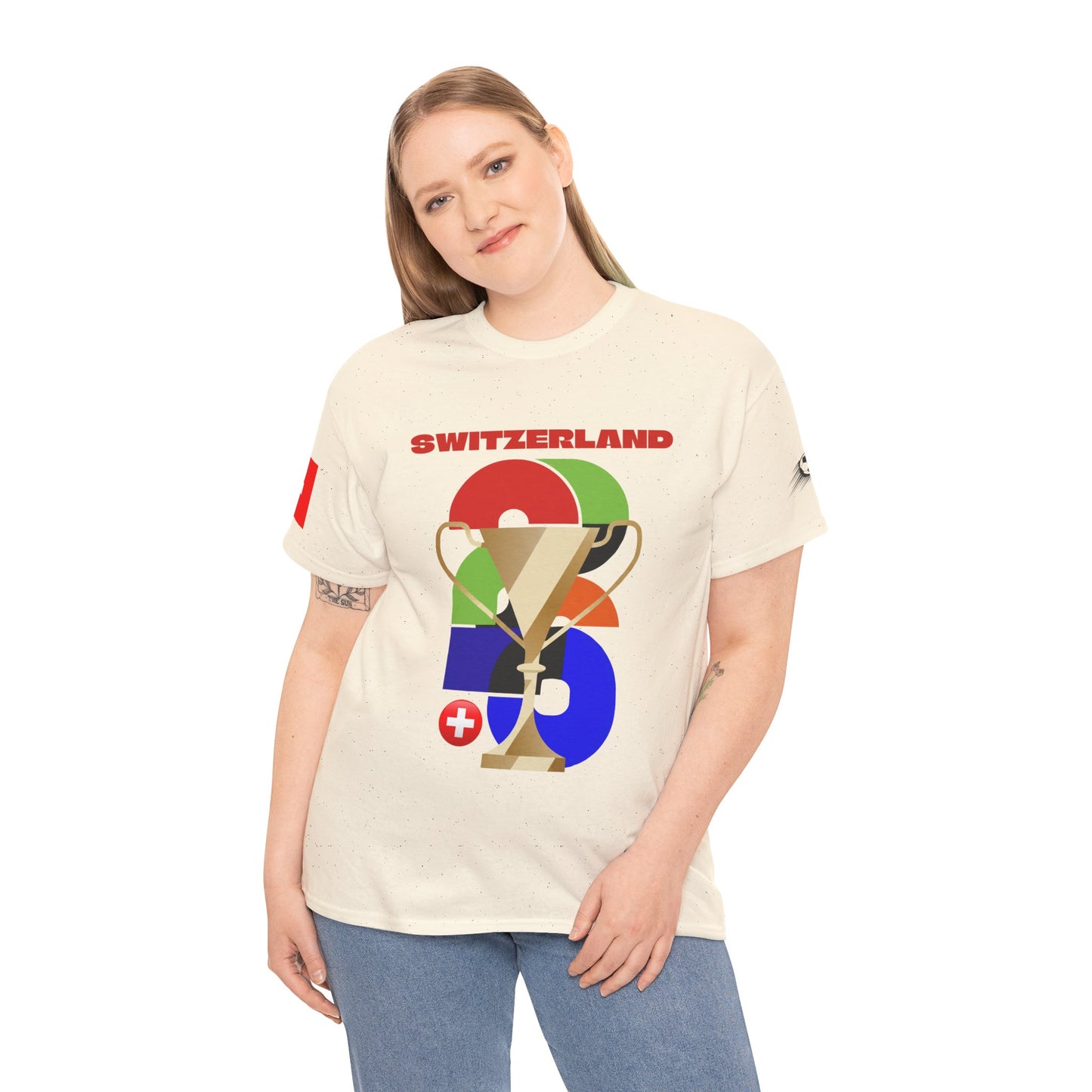 Switzerland Football T-Shirt - Unisex Switzerland Soccer Fan Tee with Flag (2026)