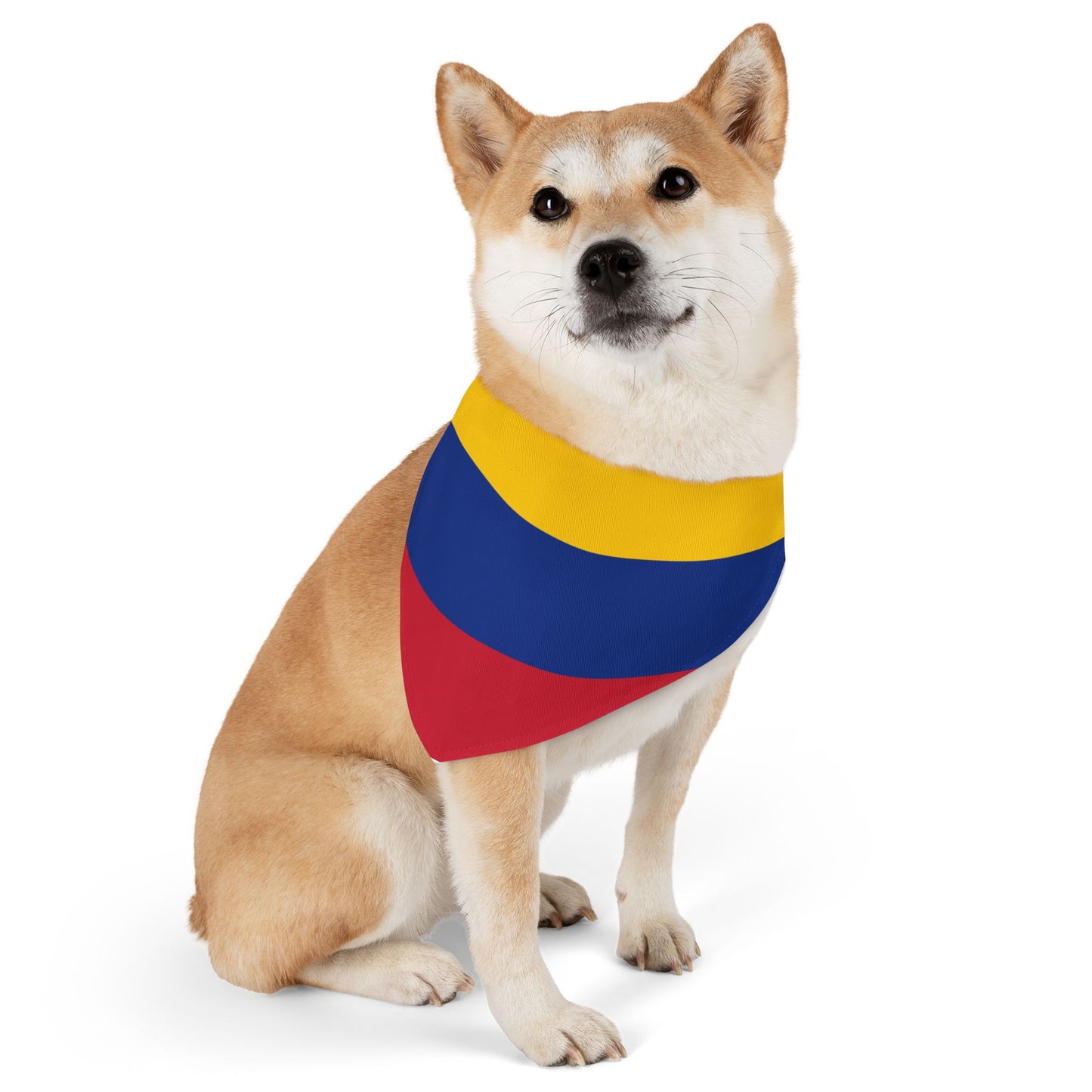 Colombia Soccer Dog Bandana — Colombian Flag Snap-On Pet Bandana, Fan Gear