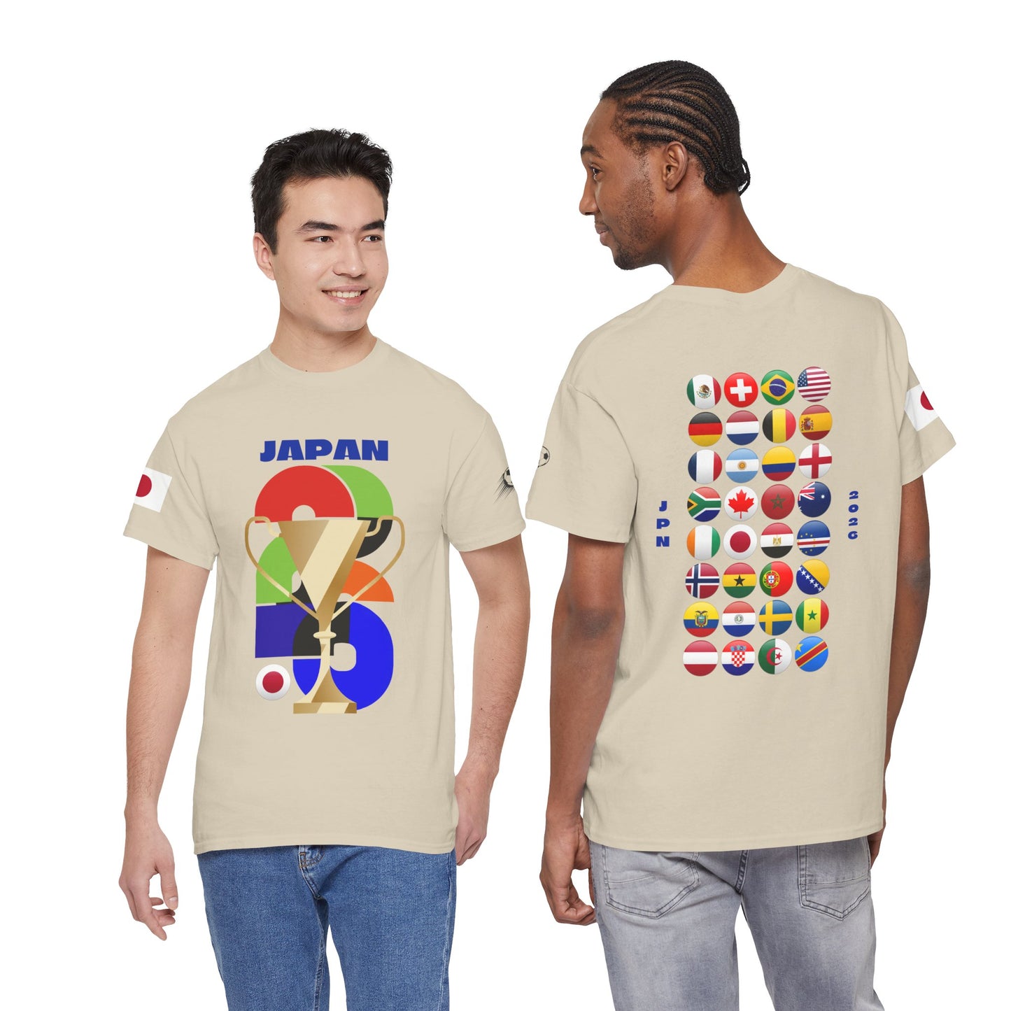 Japan Football T-Shirt - Unisex Japan Soccer Fan Tee with Flag (2026)