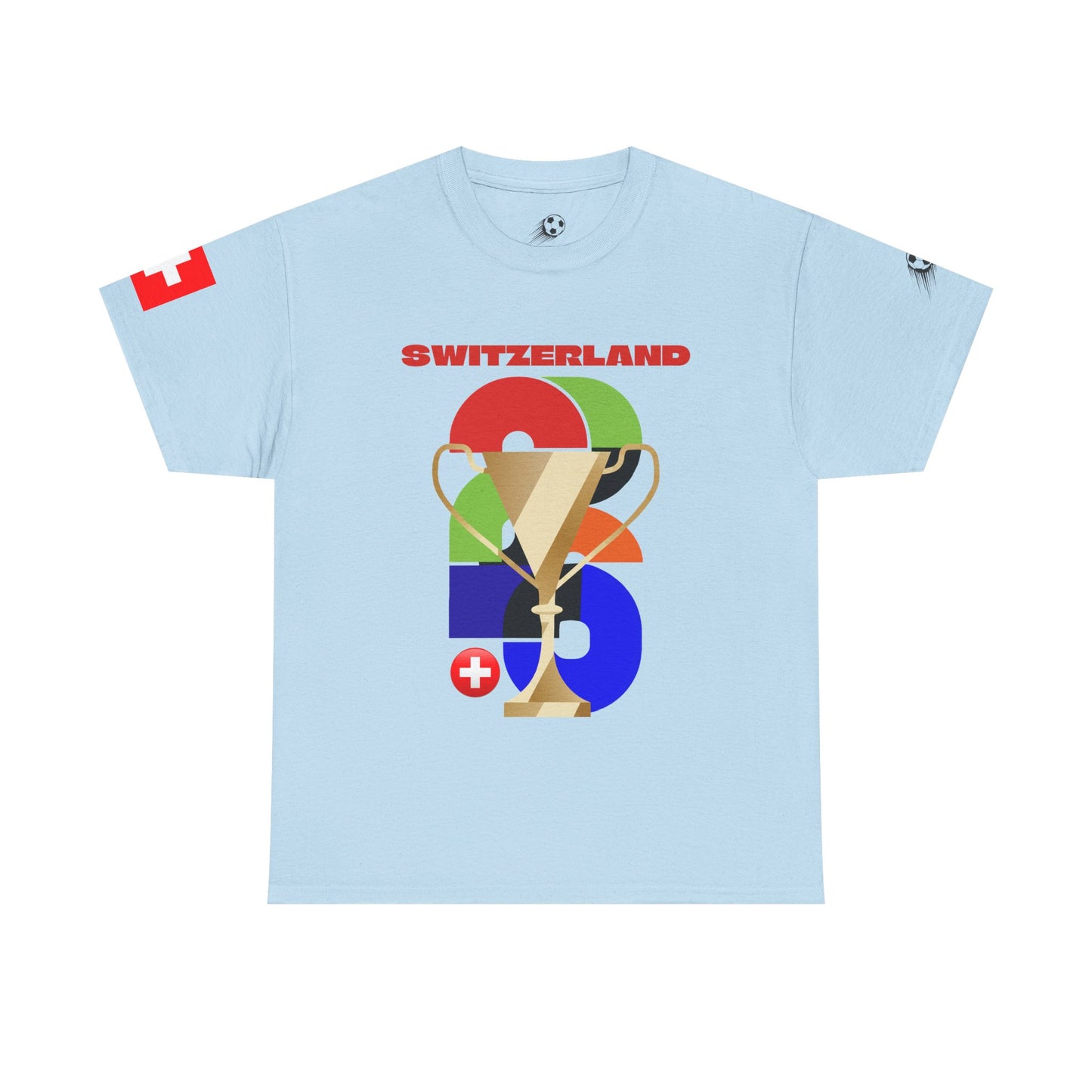 Switzerland Football T-Shirt - Unisex Switzerland Soccer Fan Tee with Flag (2026)