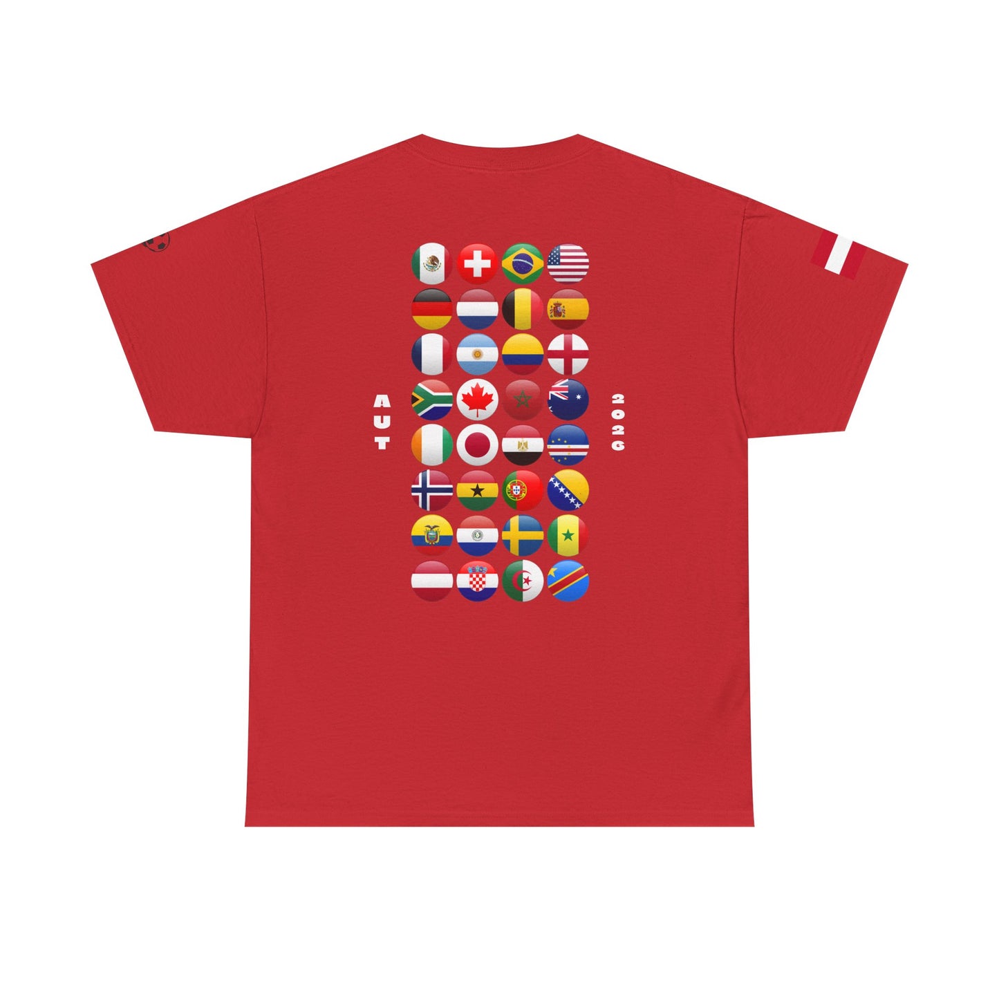 Austria Football T-Shirt - Unisex Austria Soccer Fan Tee with Flag (2026)