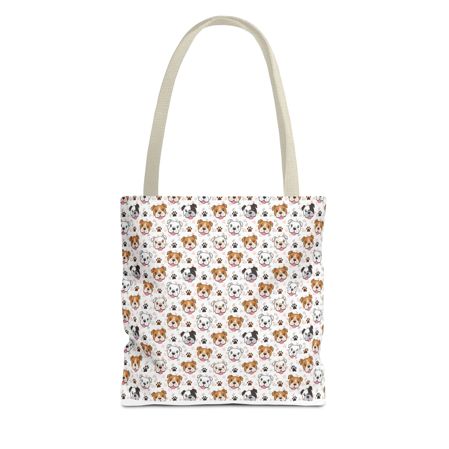 English Bulldog Tote Bag, Bulldog Lover Gift, Paw Print Design, Pet Owner Gift, Shopping Bag, Bulldog Mom/Dad Gift
