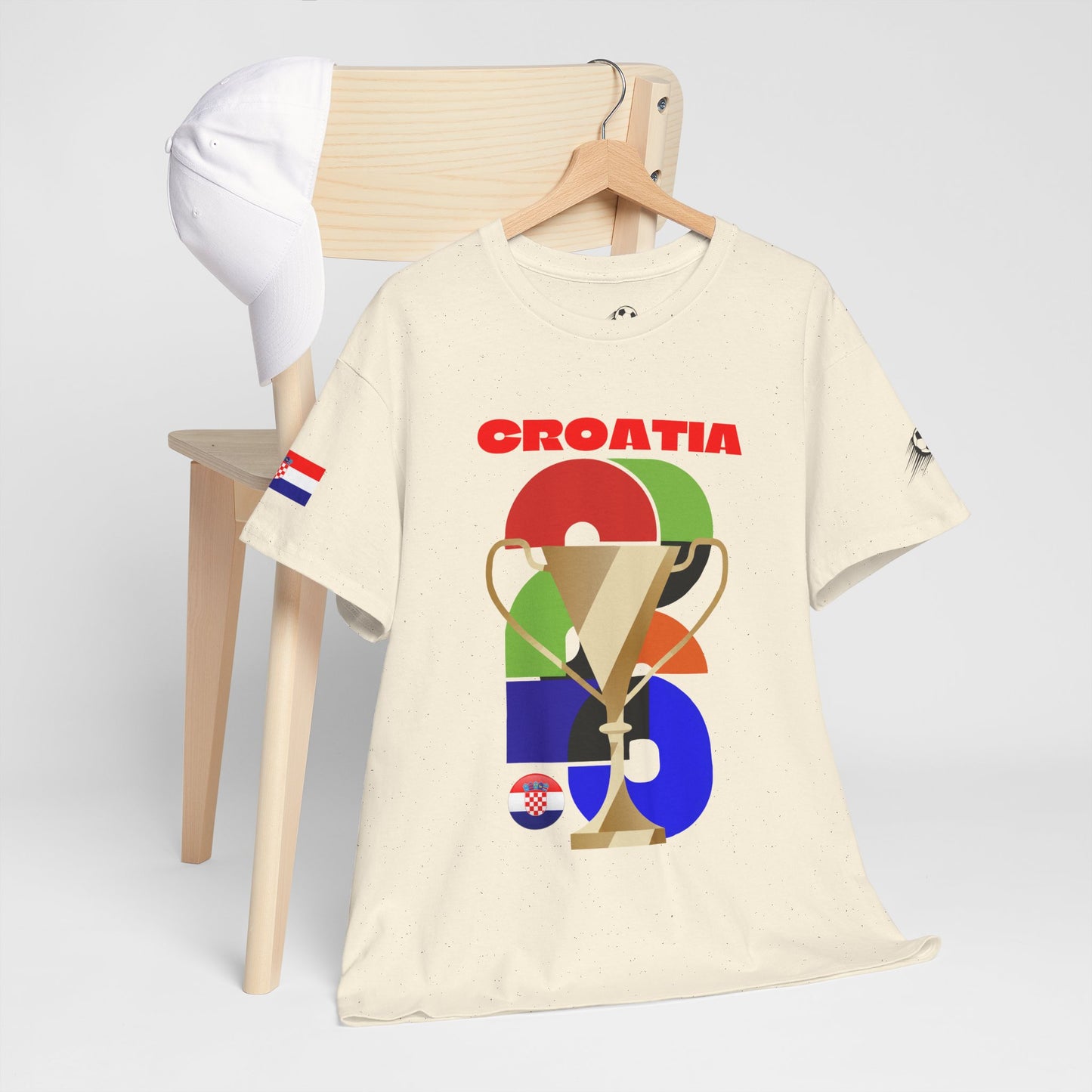 Croatia Football T-Shirt - Unisex Croatia Soccer Fan Tee with Flag (2026)