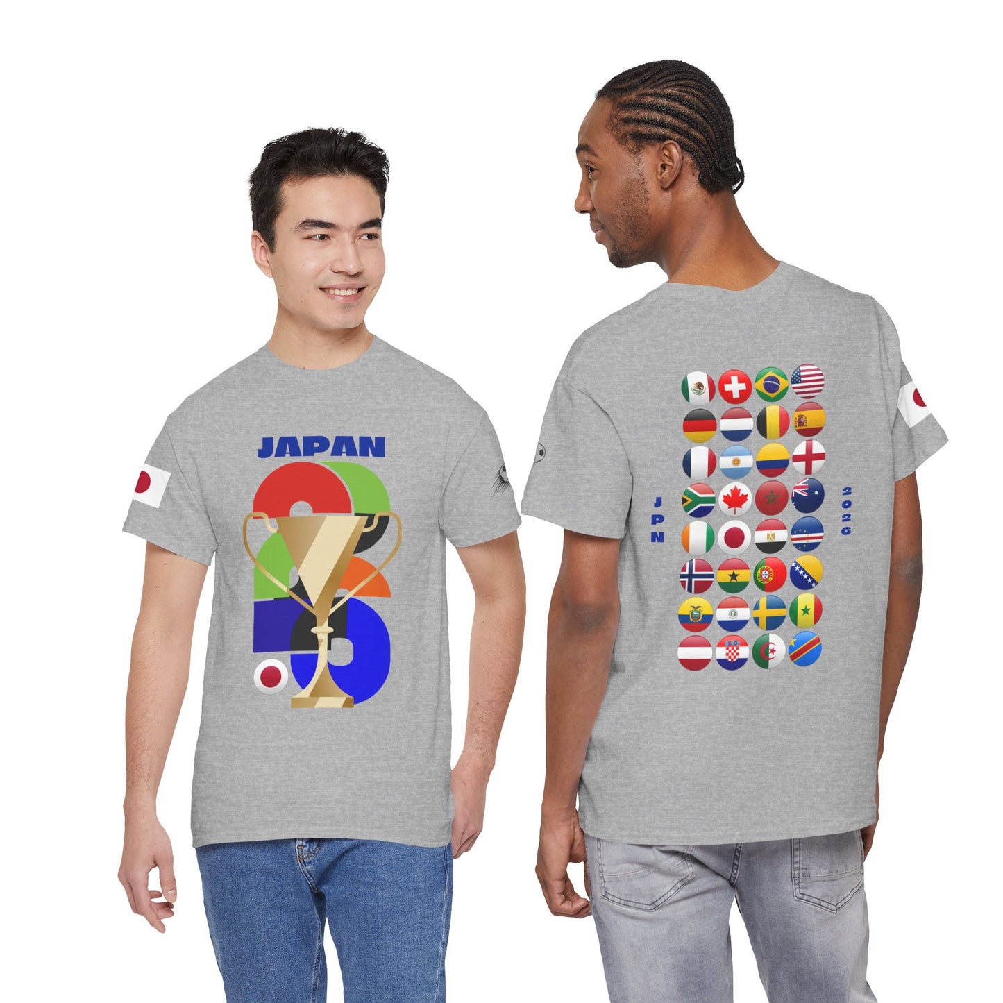 Japan Football T-Shirt - Unisex Japan Soccer Fan Tee with Flag (2026)