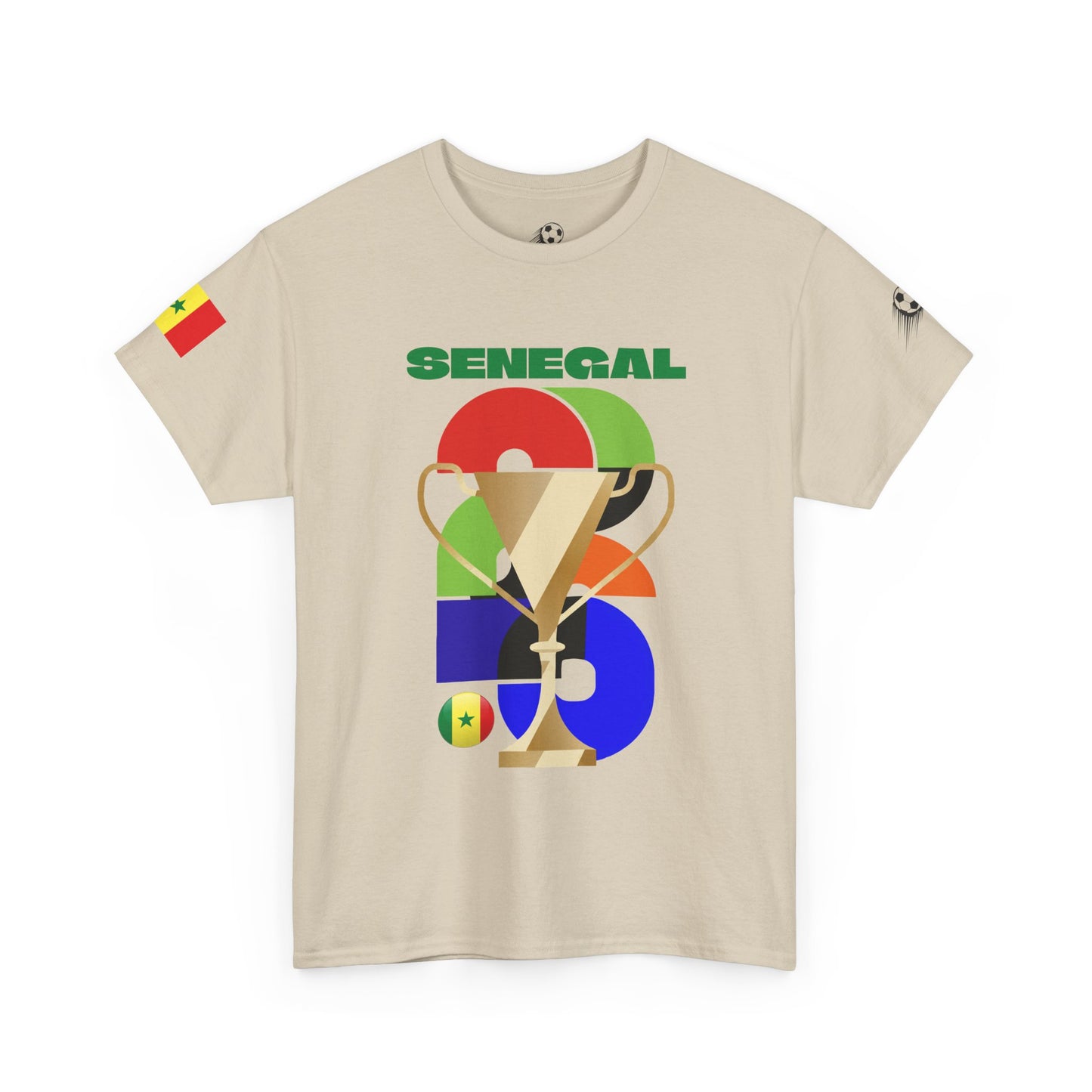 Senegal Football T-Shirt - Unisex Senegal Soccer Fan Tee with Flag (2026)