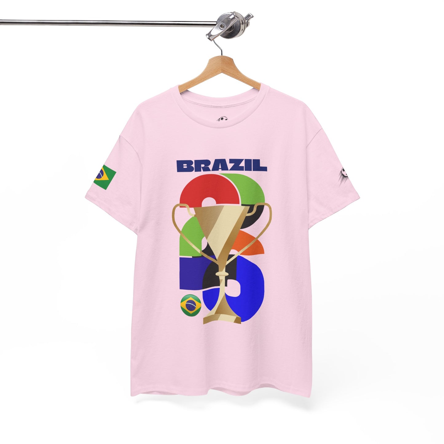 Brazil Football T-Shirt - Unisex Brazil Soccer Fan Tee with Flag (2026)