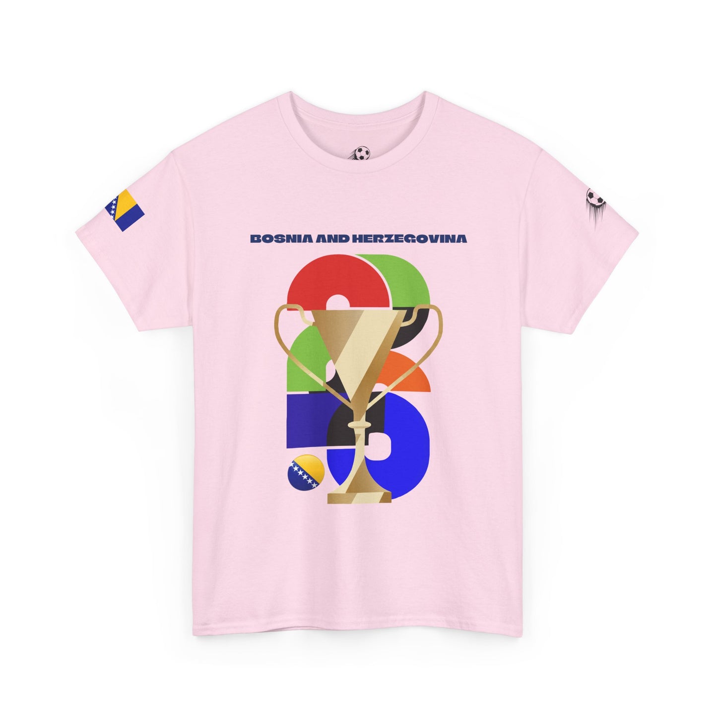 Bosnia and Herzegovina Football T-Shirt - Unisex Bosnia and Herzegovina Soccer Fan Tee with Flag (2026)