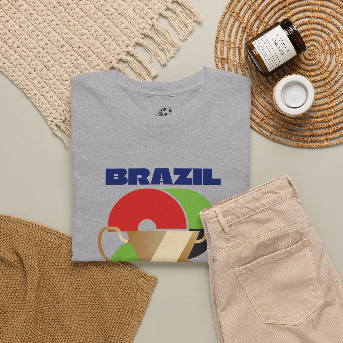 Brazil Football T-Shirt - Unisex Brazil Soccer Fan Tee with Flag (2026)