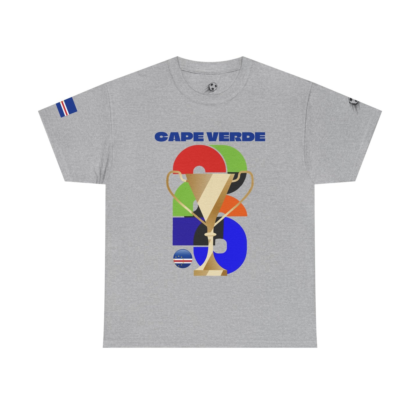 Cape Verde Football T-Shirt - Unisex Cape Verde Soccer Fan Tee with Flag (2026)