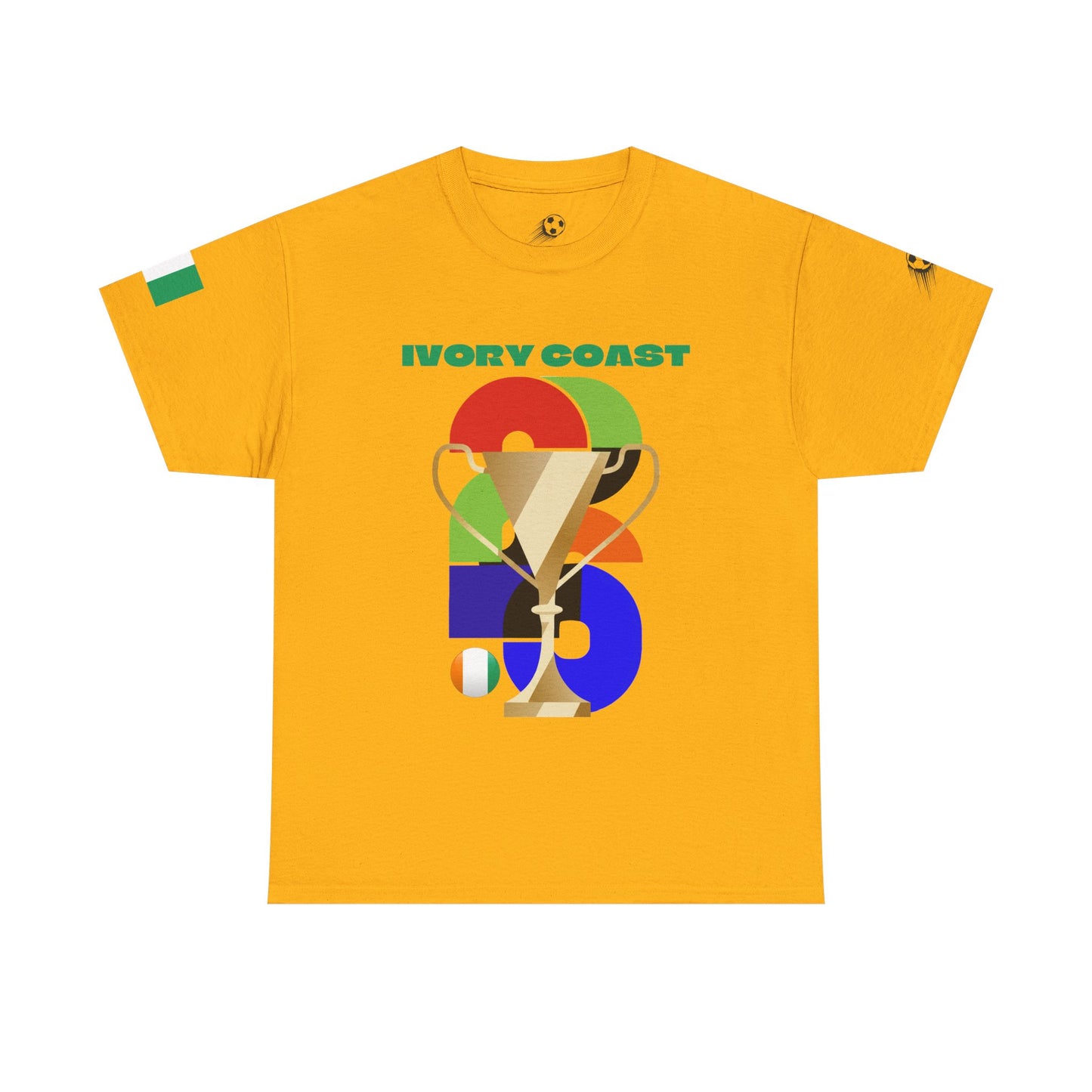Ivory Coast Football T-Shirt - Unisex Ivory Coast Soccer Fan Tee with Flag (2026)