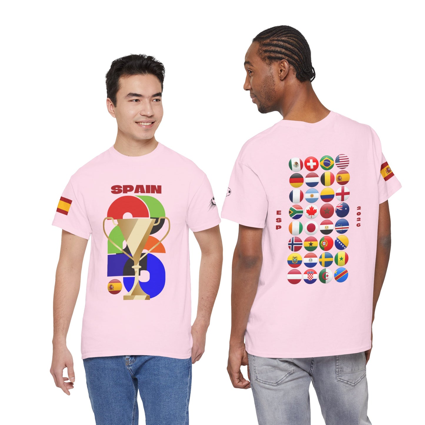 Spain Football T-Shirt - Unisex Spain Soccer Fan Tee with Flag (2026)