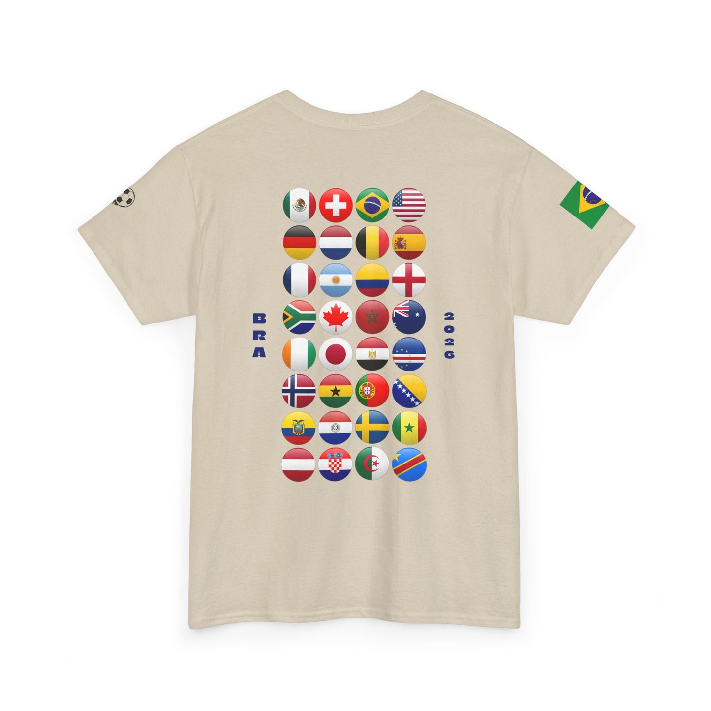 Brazil Football T-Shirt - Unisex Brazil Soccer Fan Tee with Flag (2026)