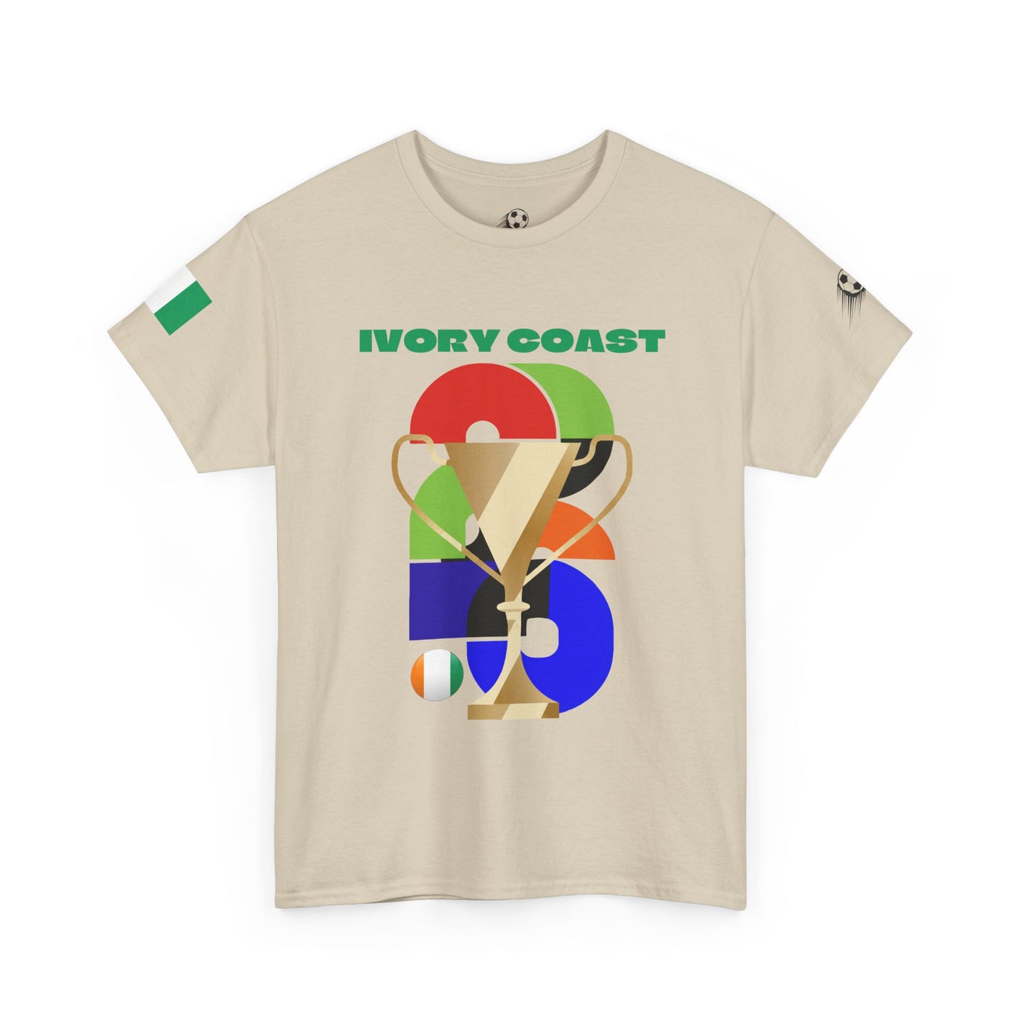 Ivory Coast Football T-Shirt - Unisex Ivory Coast Soccer Fan Tee with Flag (2026)