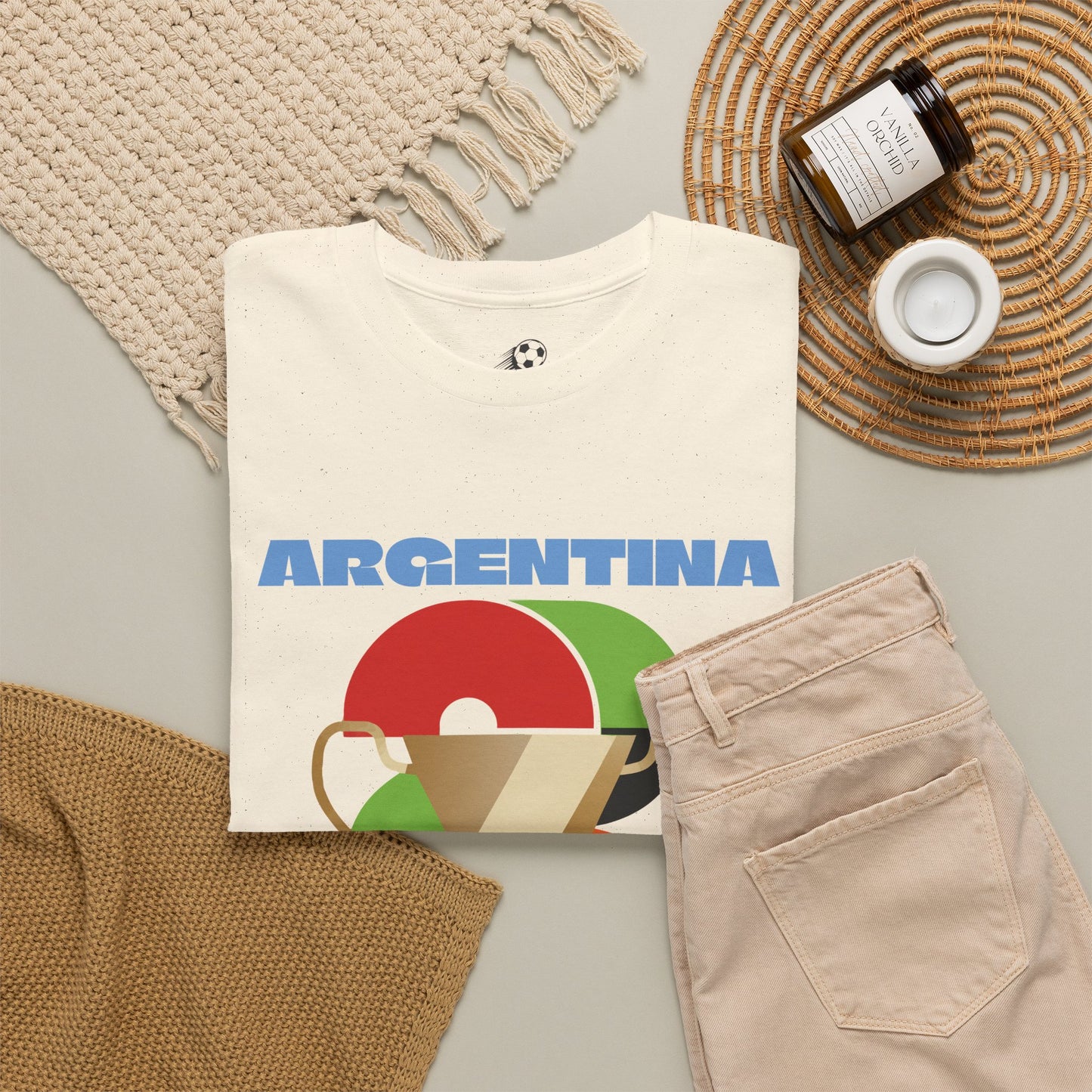 Argentina Football T-Shirt - Unisex Argentina Soccer Fan Tee with Flag (2026)