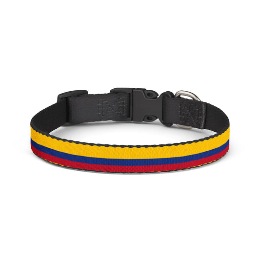 Colombia Soccer Dog Collar — Colombian Flag Grid Clip-On Pet Collar, Fan Gear