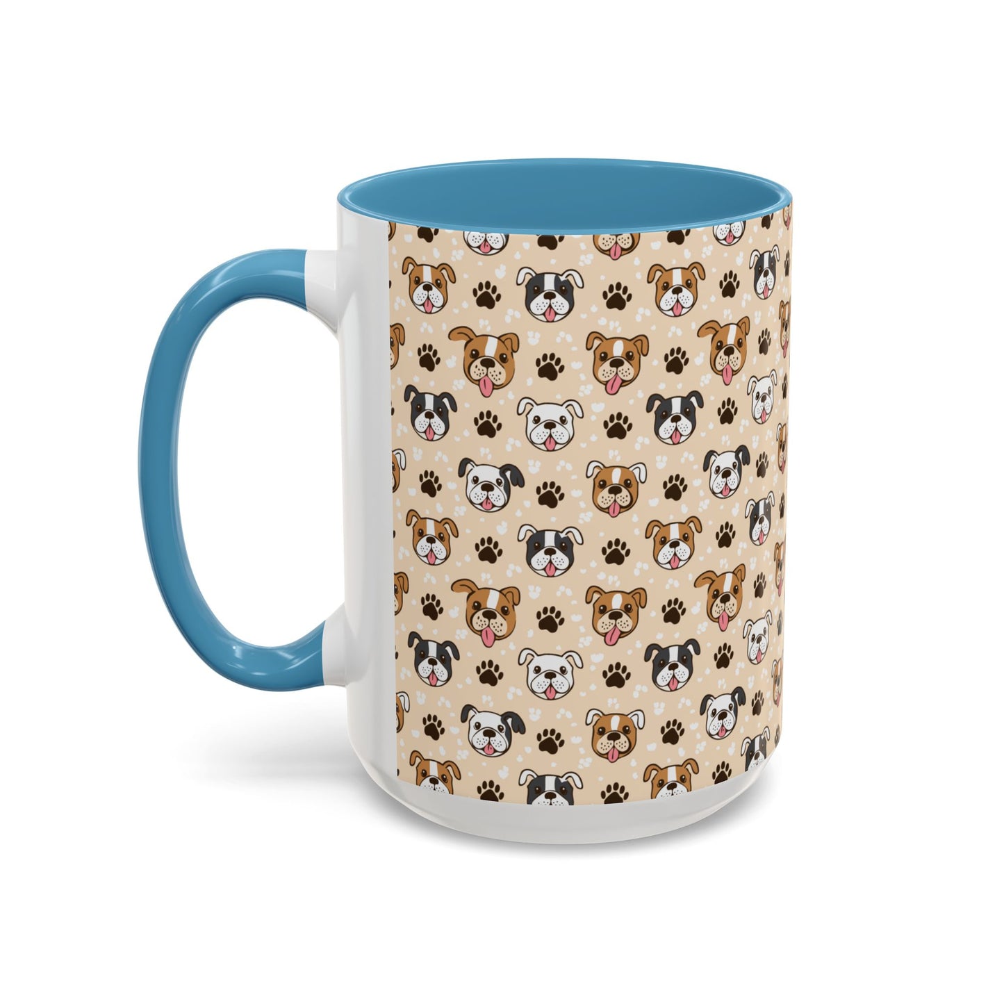 Coffee Mug, English Bulldog and Paw Print Print, Dog Lover Gift, Animal Lover, Pet Owner, Cute Mug, Ceramic Cup