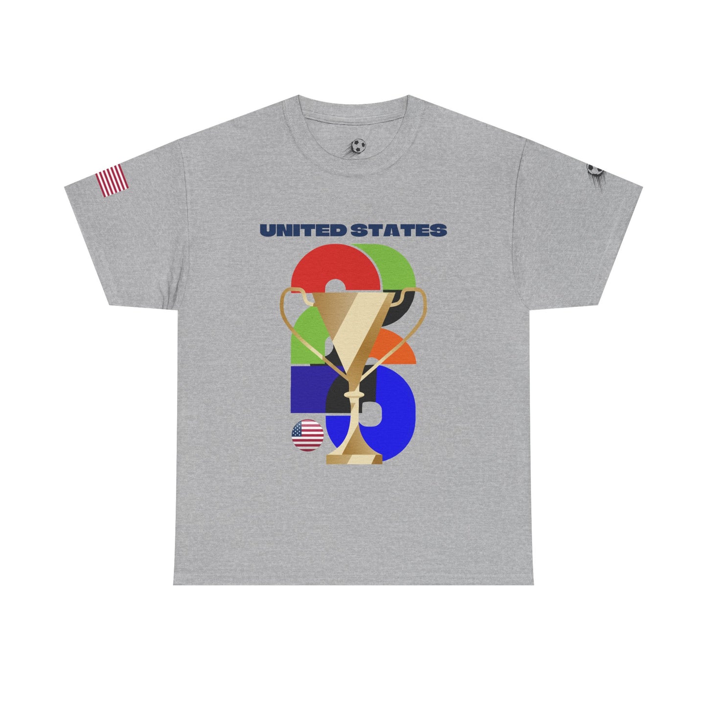 United States Football T-Shirt - Unisex United States Soccer Fan Tee with Flag (2026)