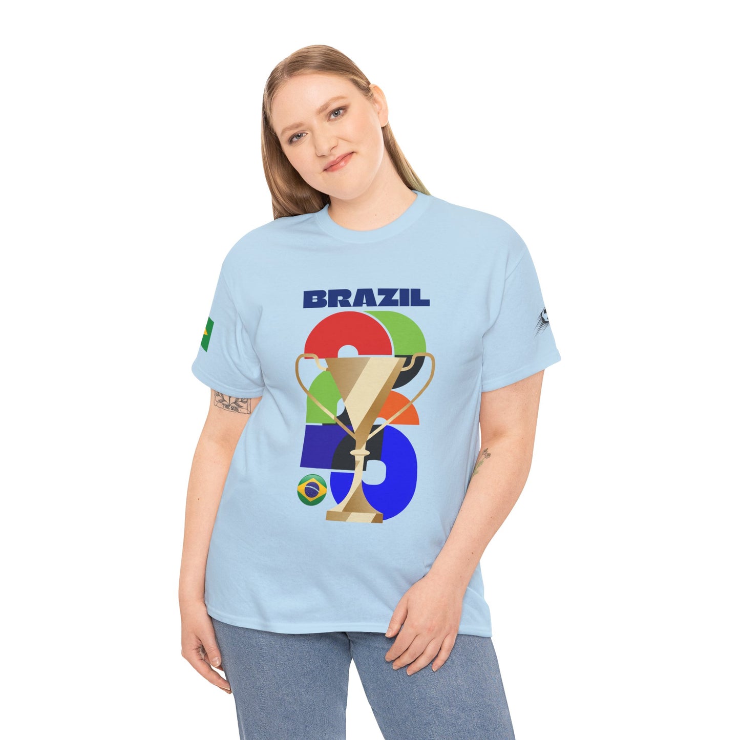 Brazil Football T-Shirt - Unisex Brazil Soccer Fan Tee with Flag (2026)
