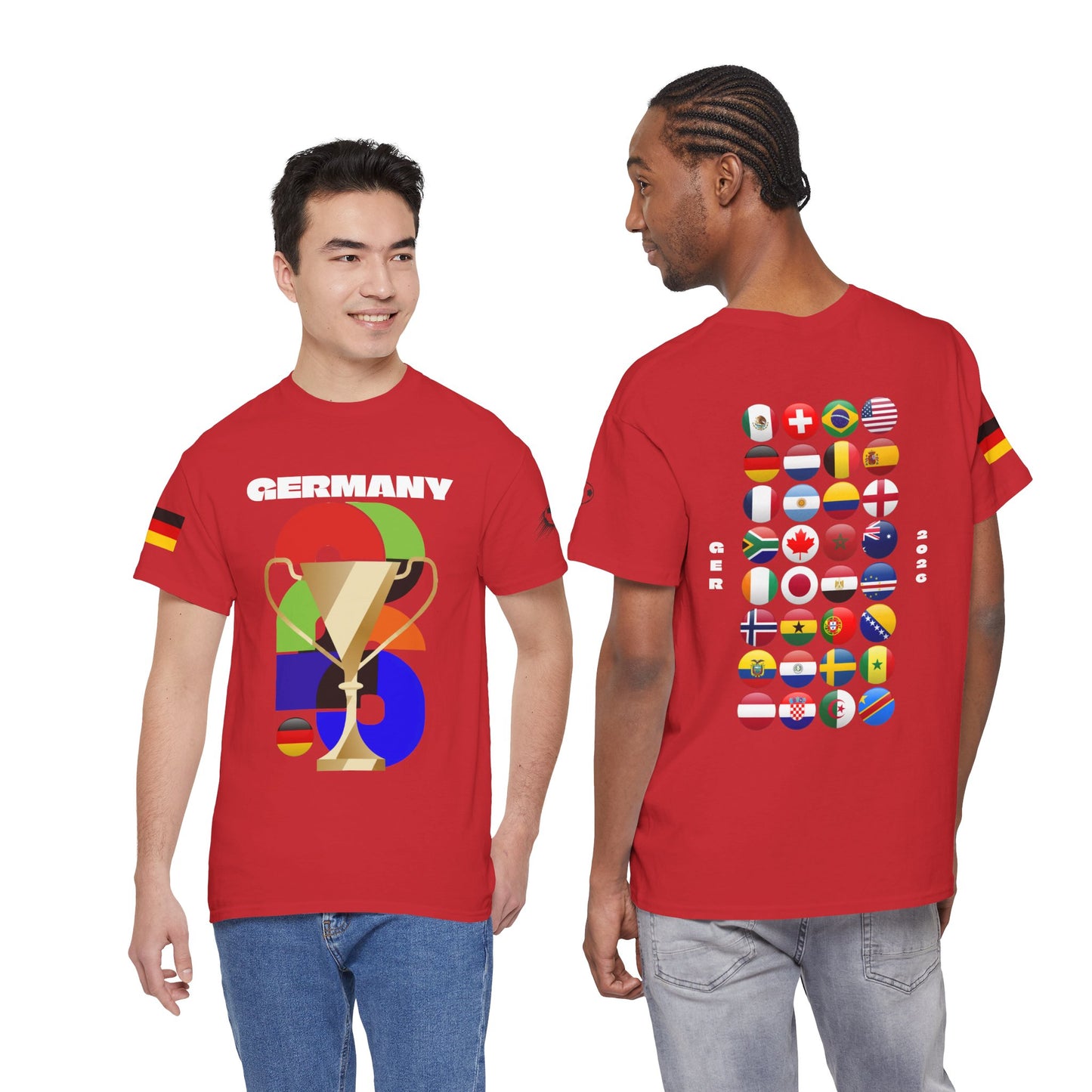 Germany Football T-Shirt - Unisex Germany Soccer Fan Tee with Flag (2026)