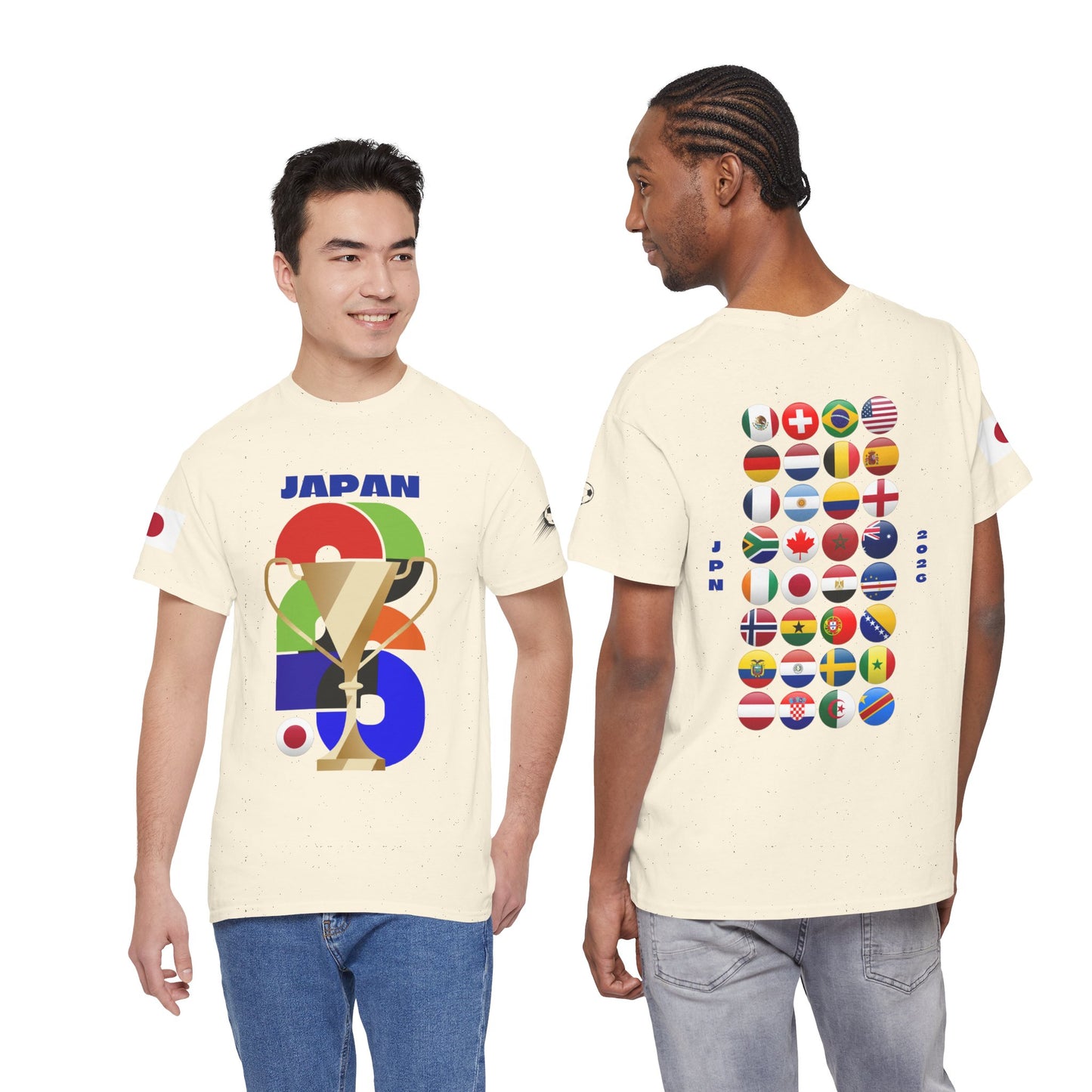 Japan Football T-Shirt - Unisex Japan Soccer Fan Tee with Flag (2026)