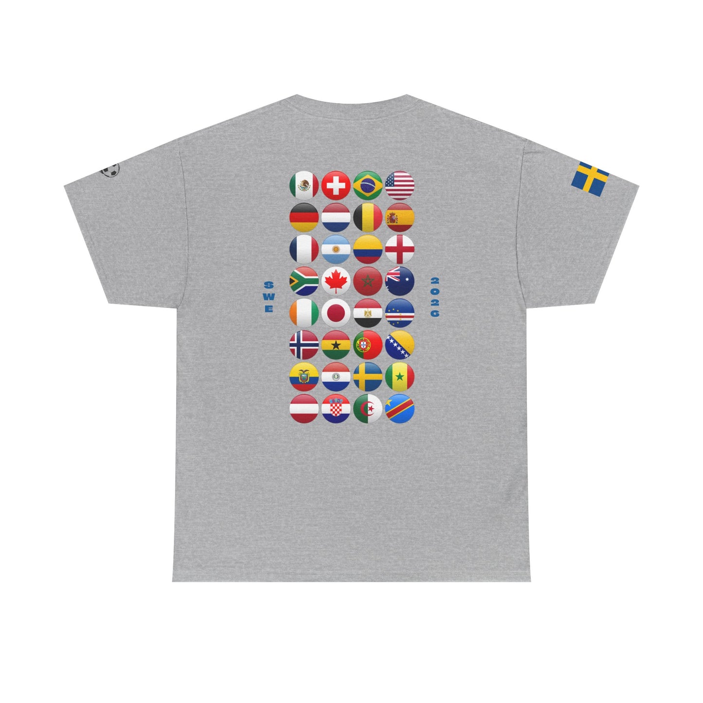 Sweden Football T-Shirt - Unisex Sweden Soccer Fan Tee with Flag (2026)