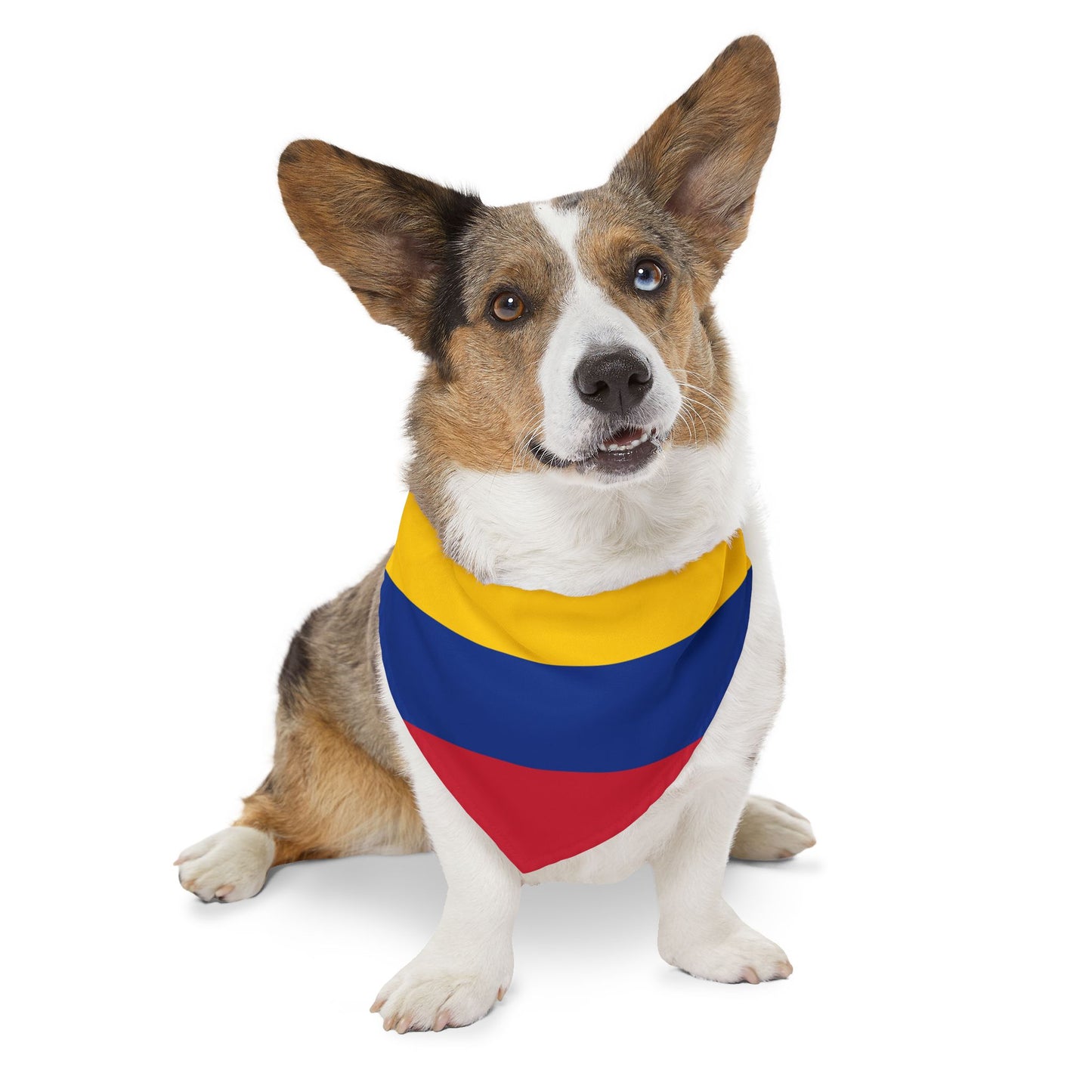 Colombia Soccer Dog Bandana — Colombian Flag Snap-On Pet Bandana, Fan Gear
