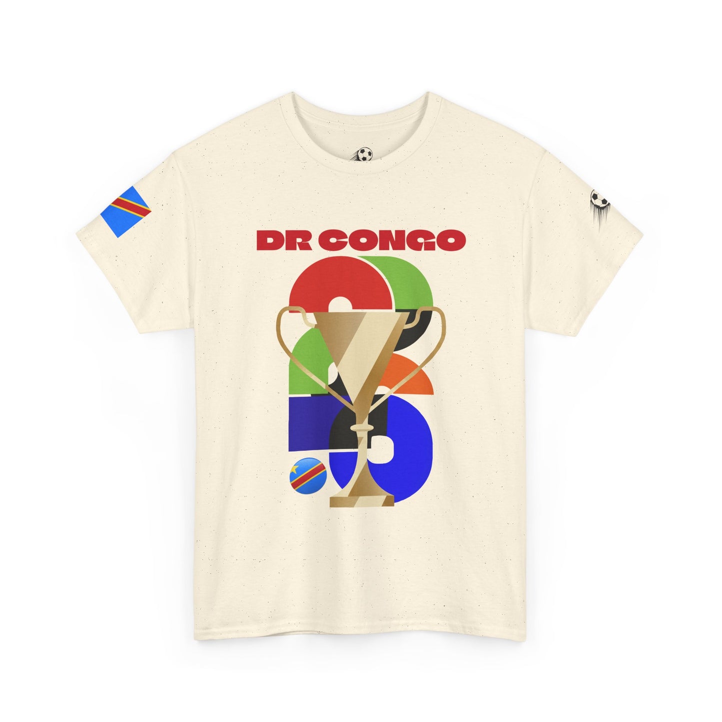 DR Congo Football T-Shirt - Unisex DR Congo Soccer Fan Tee with Flag (2026)