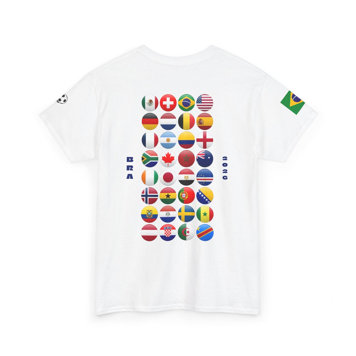 Brazil Football T-Shirt - Unisex Brazil Soccer Fan Tee with Flag (2026)