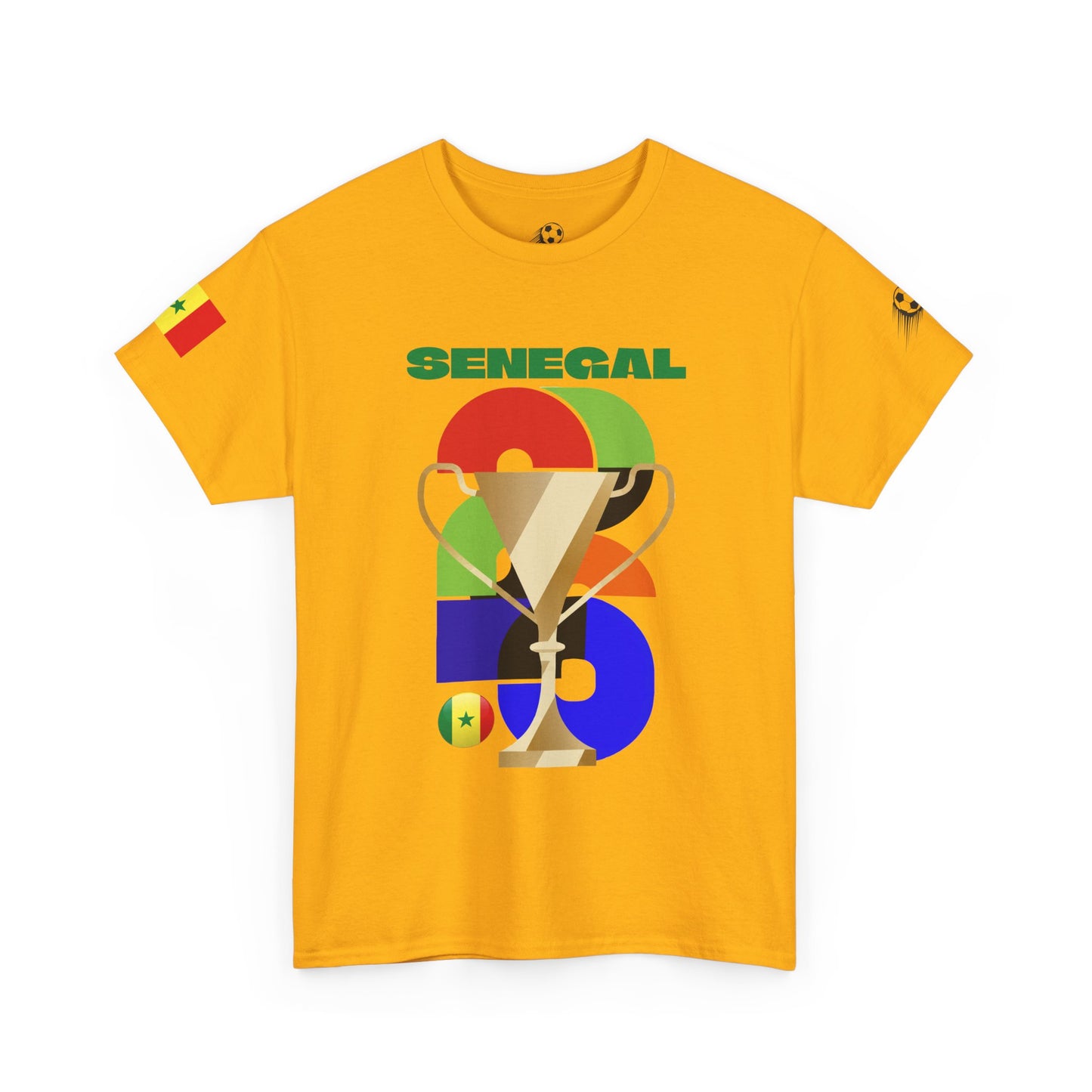 Senegal Football T-Shirt - Unisex Senegal Soccer Fan Tee with Flag (2026)