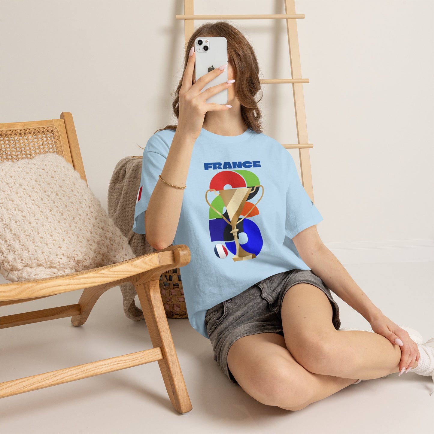 France Football T-Shirt - Unisex France Soccer Fan Tee with Flag (2026)