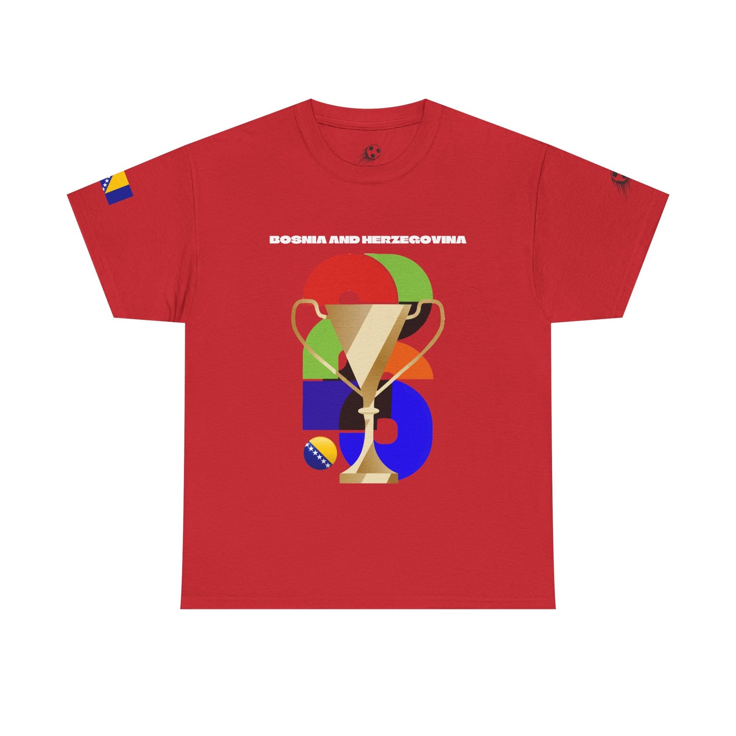 Bosnia and Herzegovina Football T-Shirt - Unisex Bosnia and Herzegovina Soccer Fan Tee with Flag (2026)