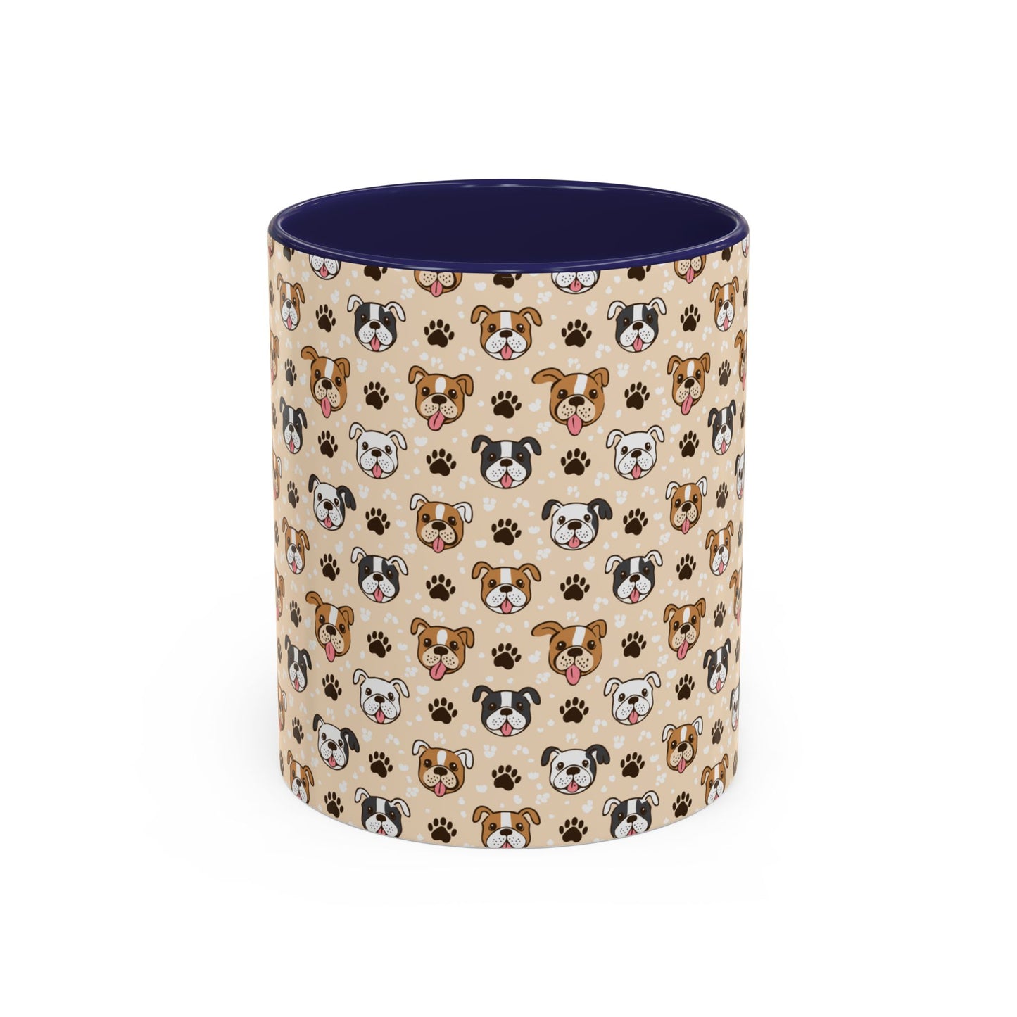 Coffee Mug, English Bulldog and Paw Print Print, Dog Lover Gift, Animal Lover, Pet Owner, Cute Mug, Ceramic Cup