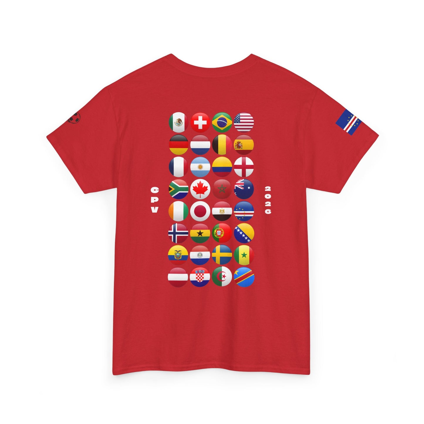 Cape Verde Football T-Shirt - Unisex Cape Verde Soccer Fan Tee with Flag (2026)