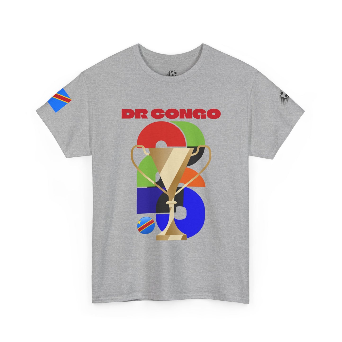 DR Congo Football T-Shirt - Unisex DR Congo Soccer Fan Tee with Flag (2026)