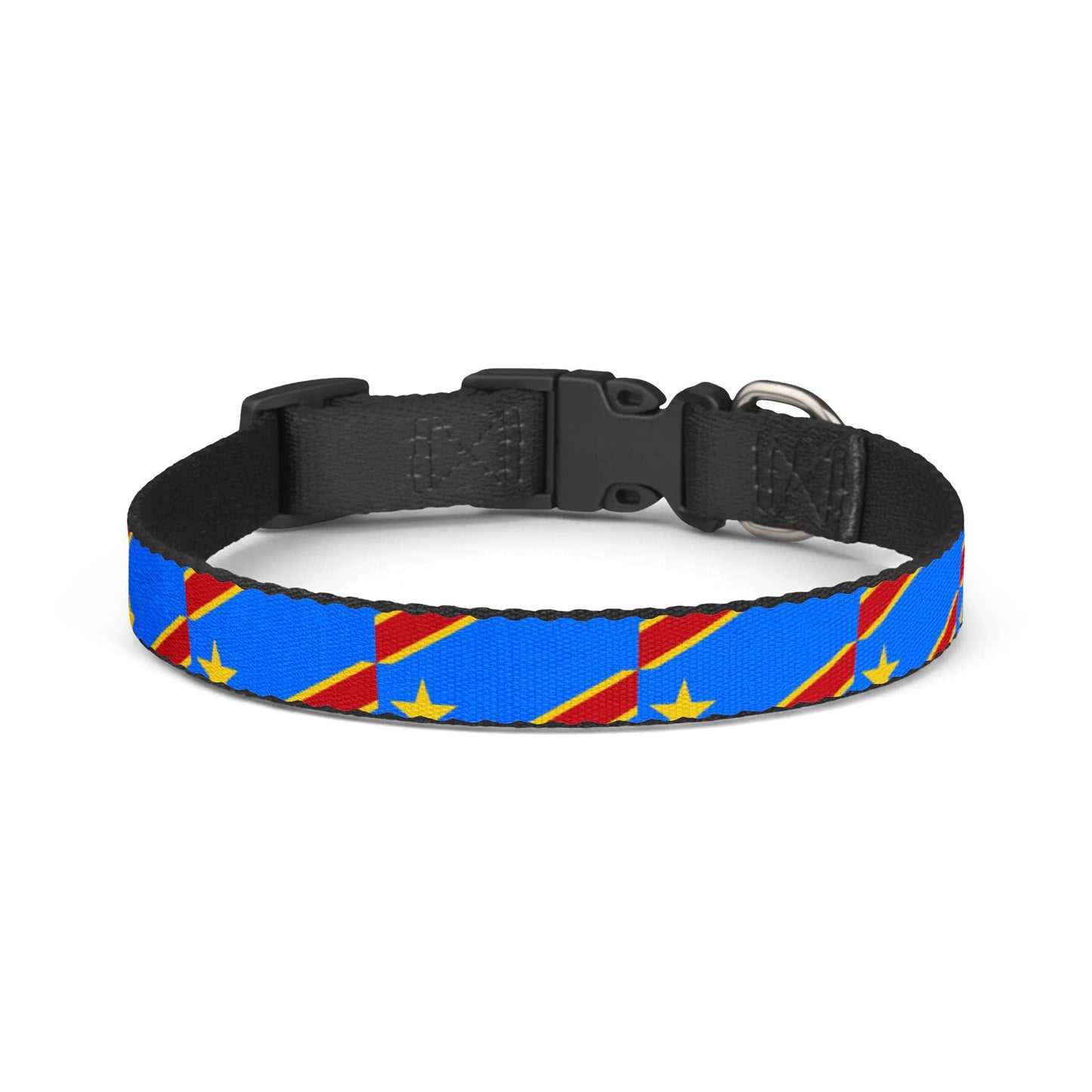 DR Congo Soccer Dog Collar — Congolese Flag Clip-On Pet Collar, Fan Gear