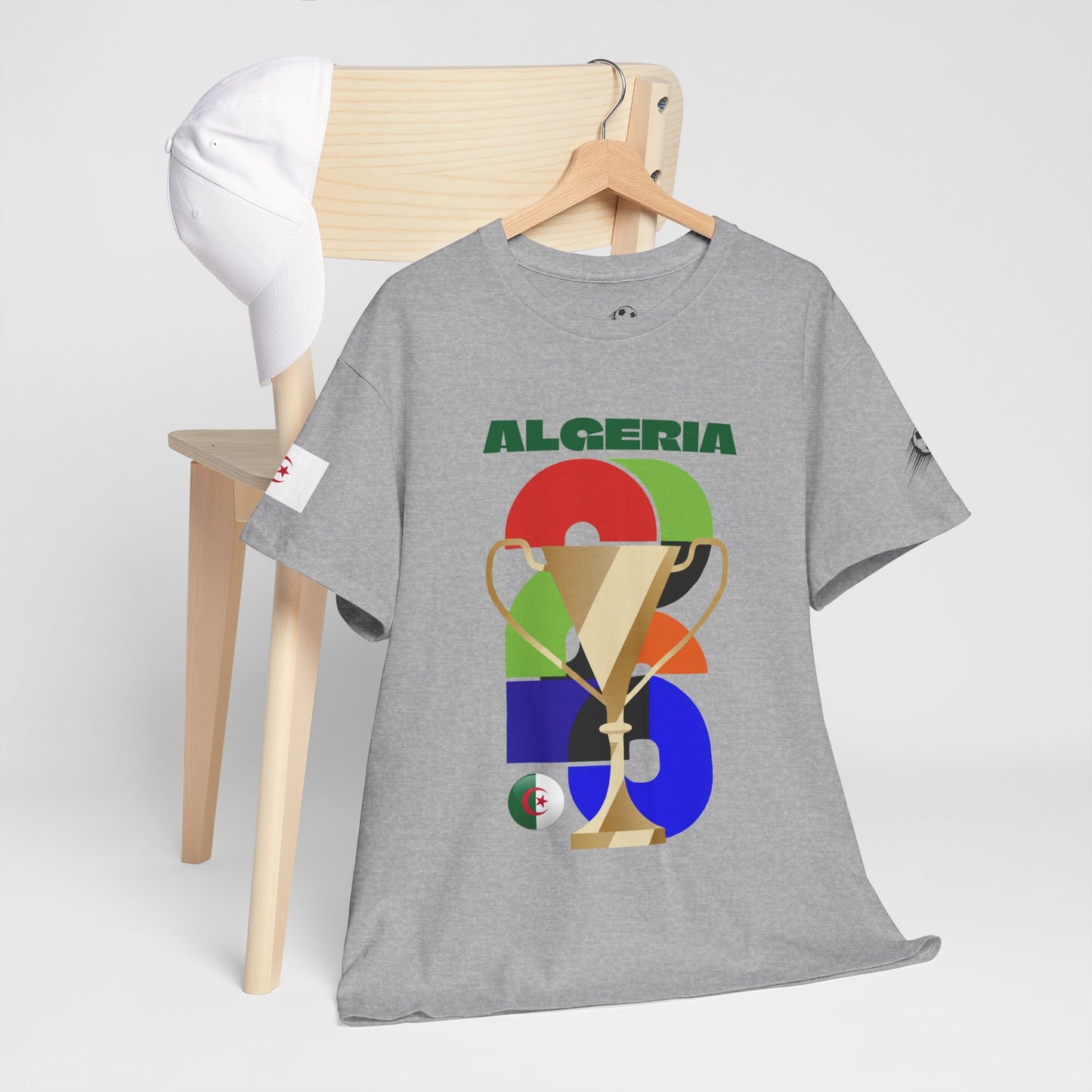 Algeria Football T-Shirt - Unisex Algeria Soccer Fan Tee with Flag (2026)